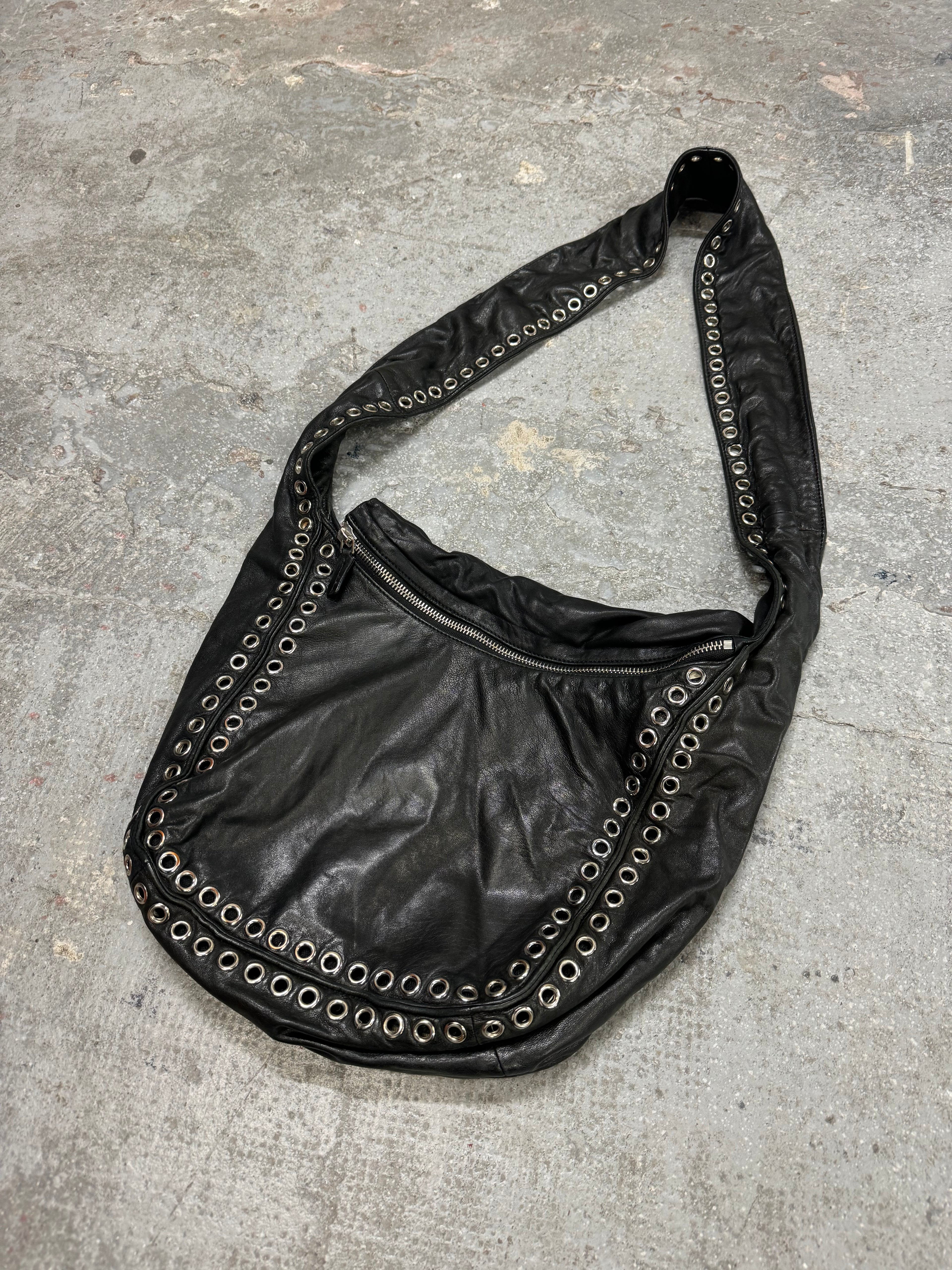 Marni Rock Embellished Black Leather Metallic Avant-Garde Bag (OS)