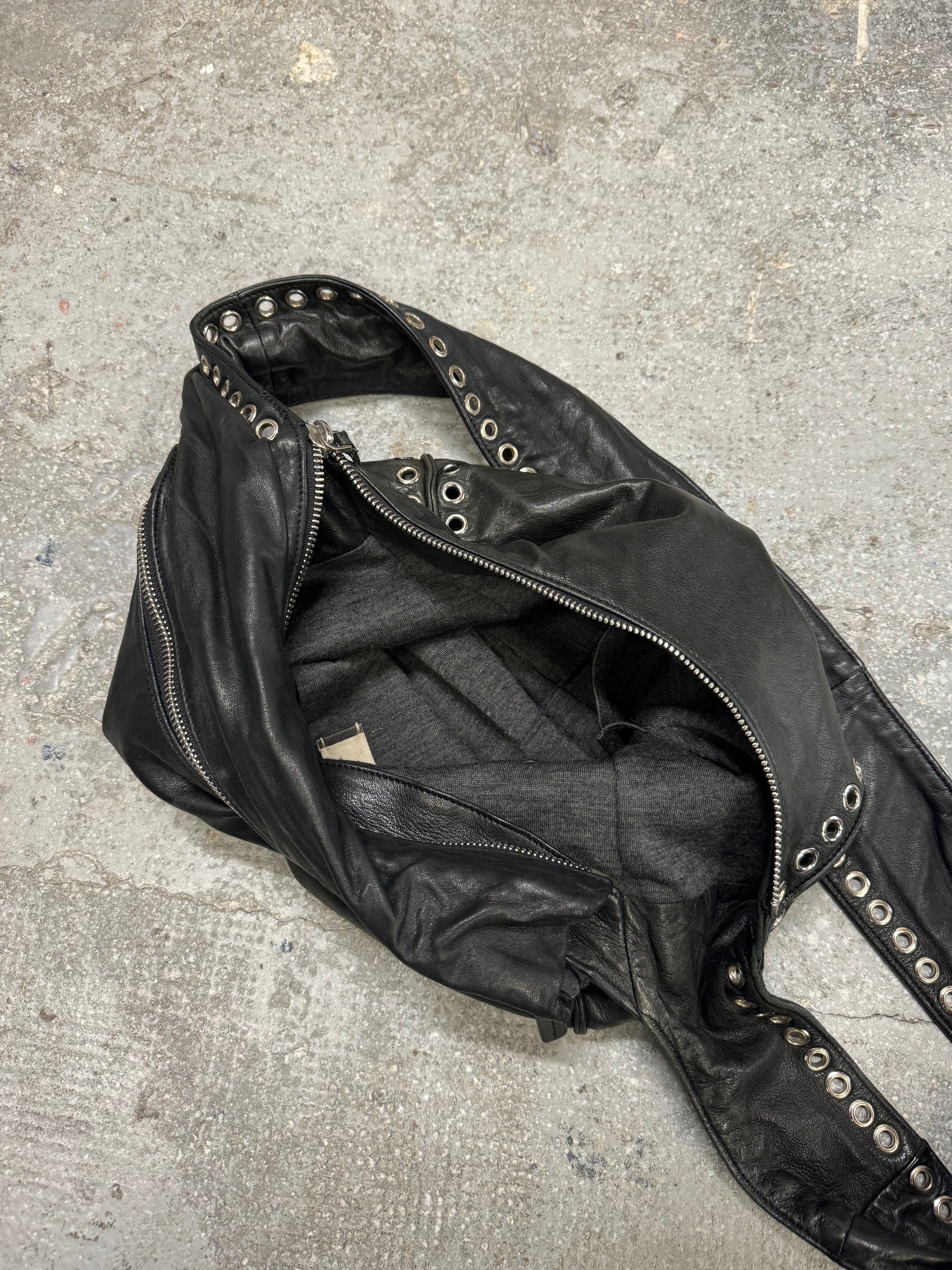 Marni Rock Embellished Black Leather Metallic Avant-Garde Bag (OS)
