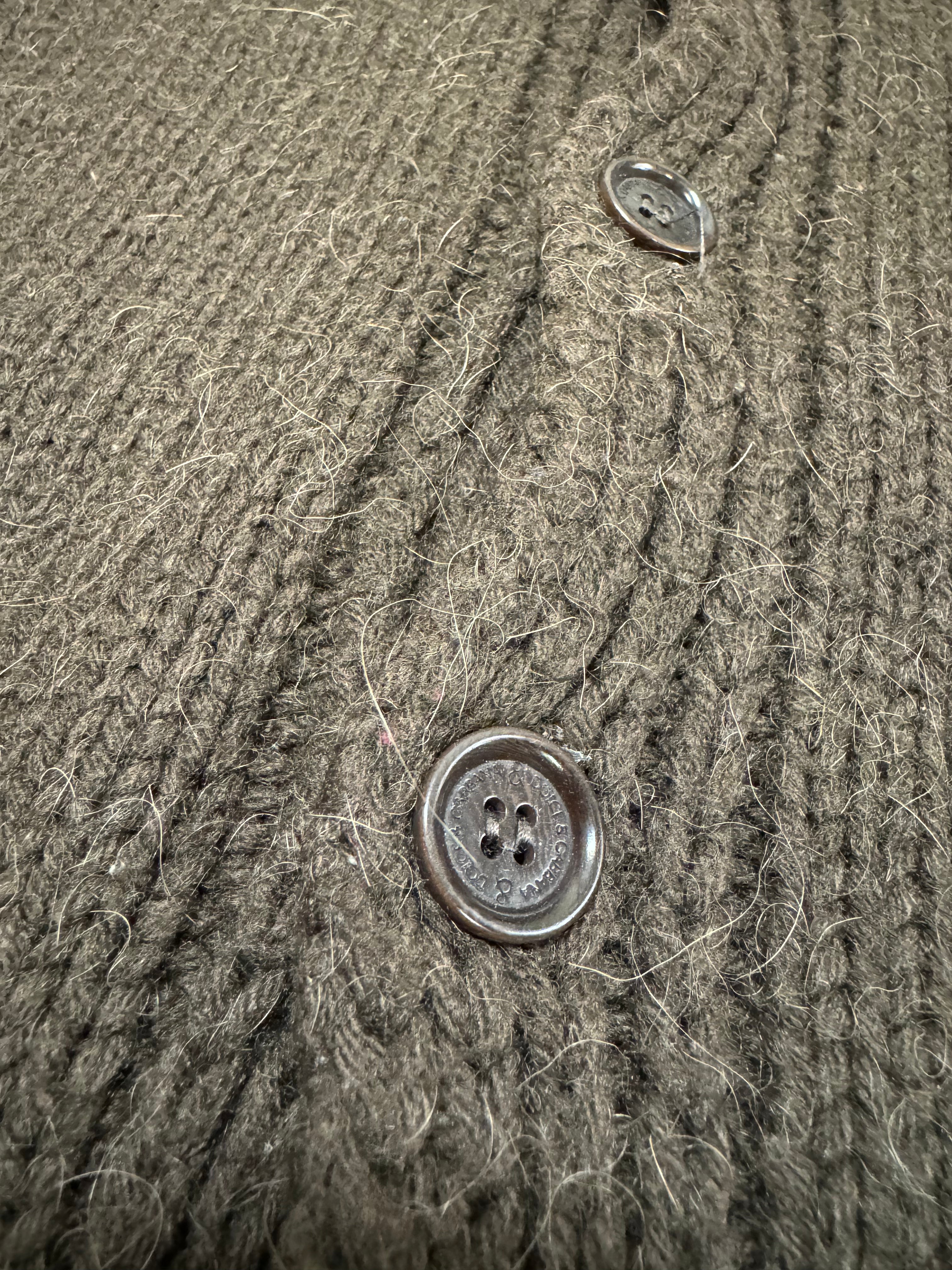 AW1999 Dolce & Gabbana Brown Wool Alpaca Button-Up Sweater (L)