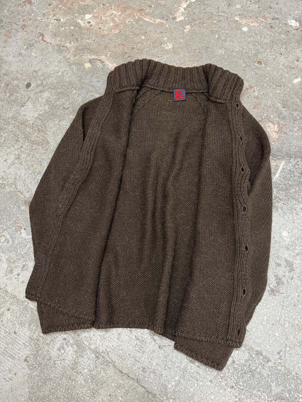 AW1999 Dolce & Gabbana Brown Wool Alpaca Button-Up Sweater (L)