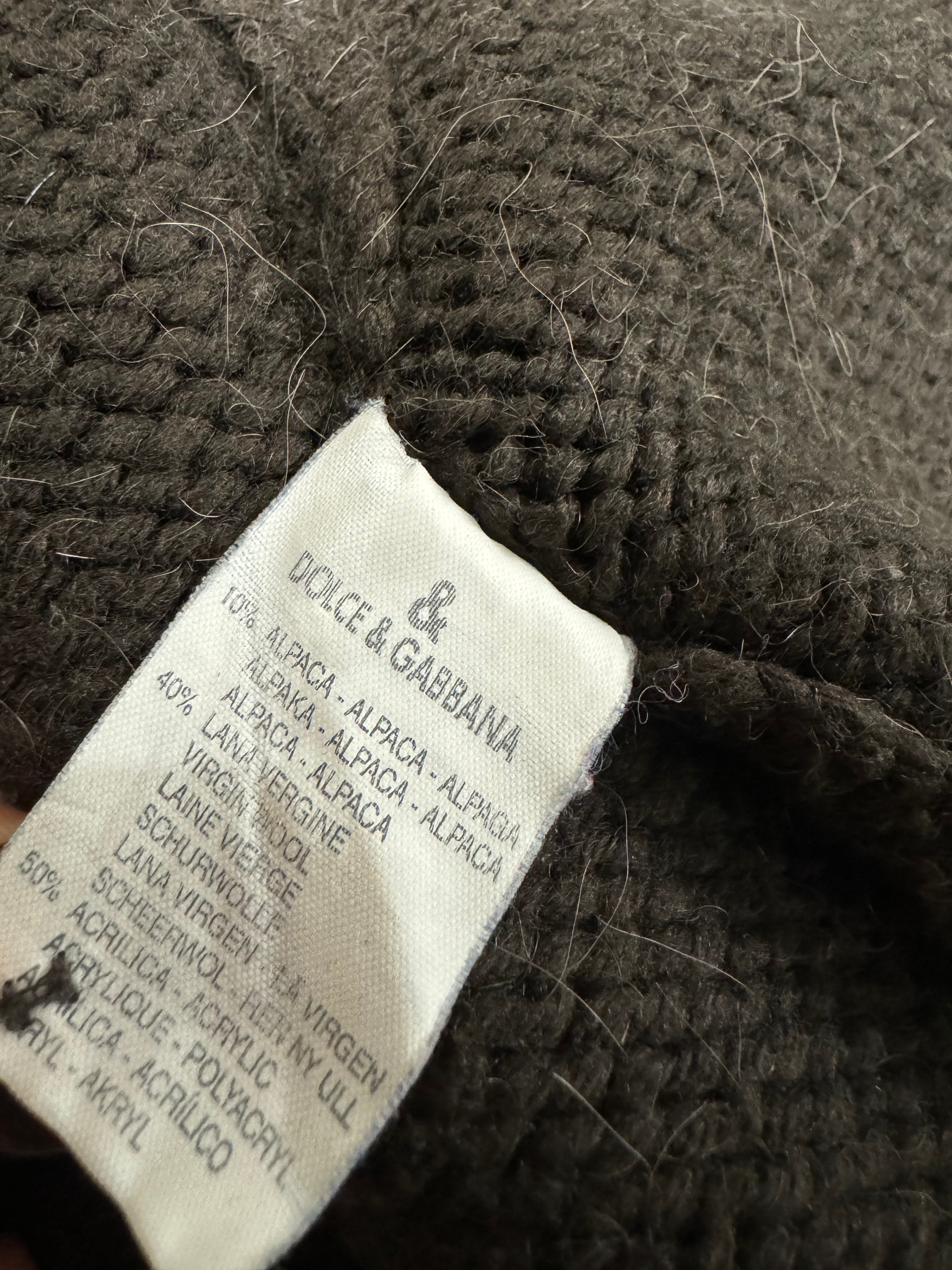 AW1999 Dolce & Gabbana Brown Wool Alpaca Button-Up Sweater (L)