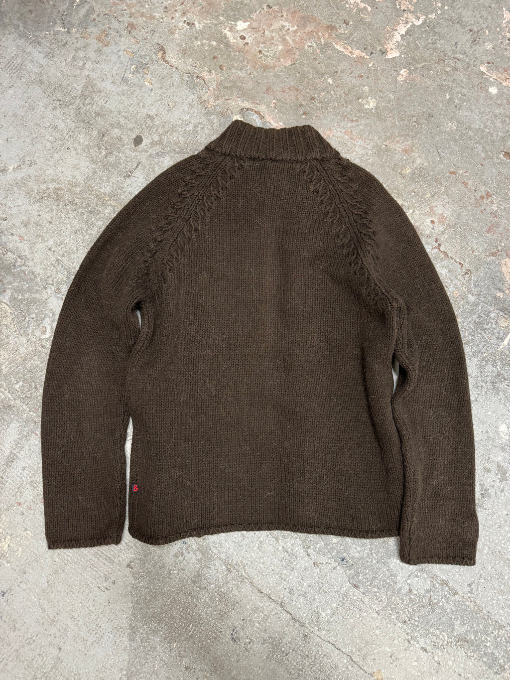 AW1999 Dolce & Gabbana Brown Wool Alpaca Button-Up Sweater (L)