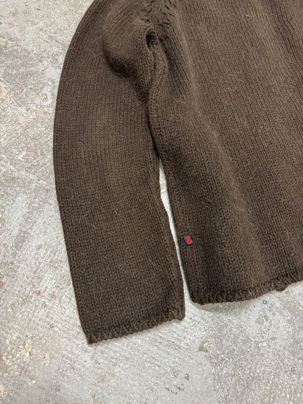 AW1999 Dolce & Gabbana Brown Wool Alpaca Button-Up Sweater (L)