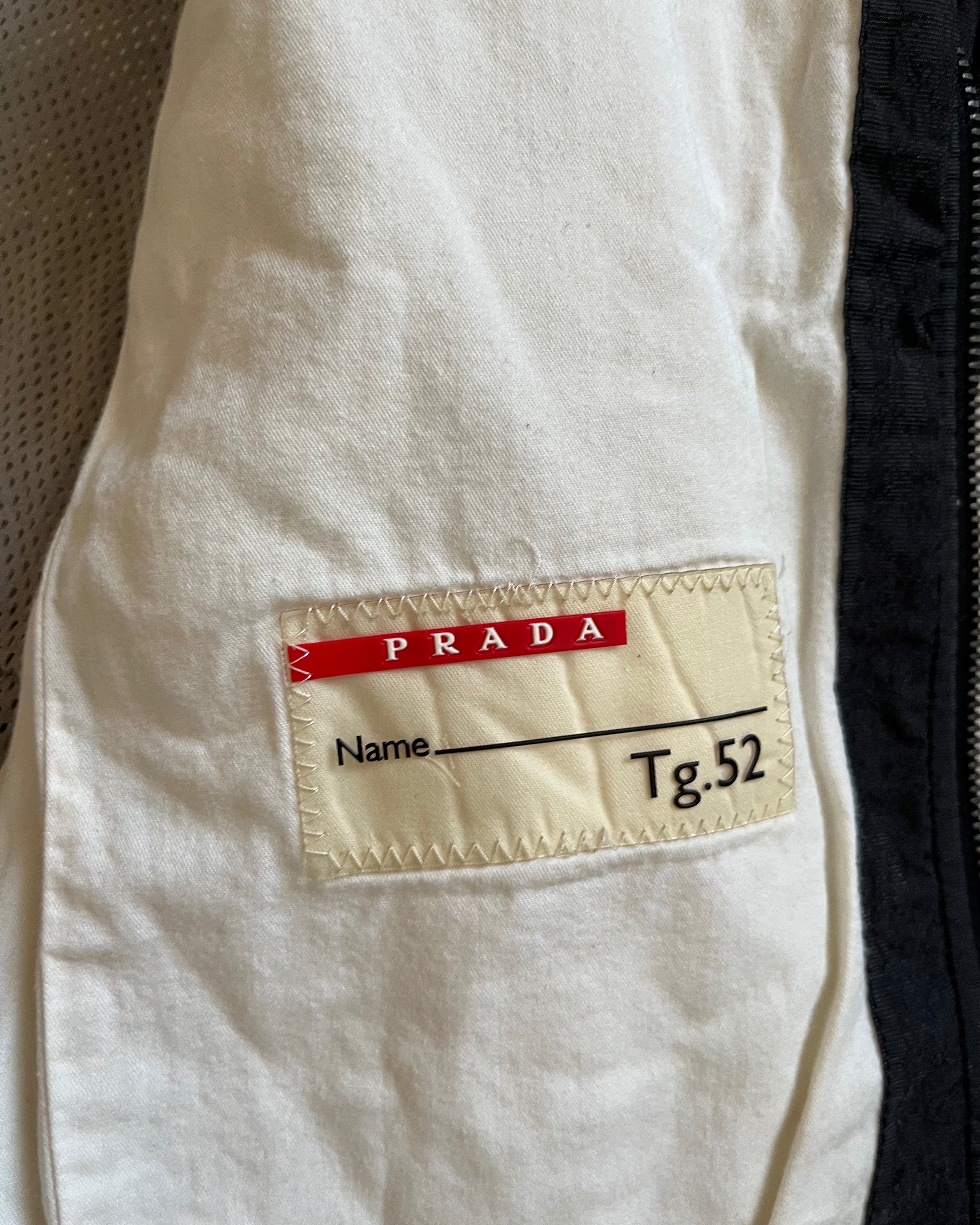 00s プラダ バイカー ナイロン シャドウ ブラック メタル ジャケット (M/L)