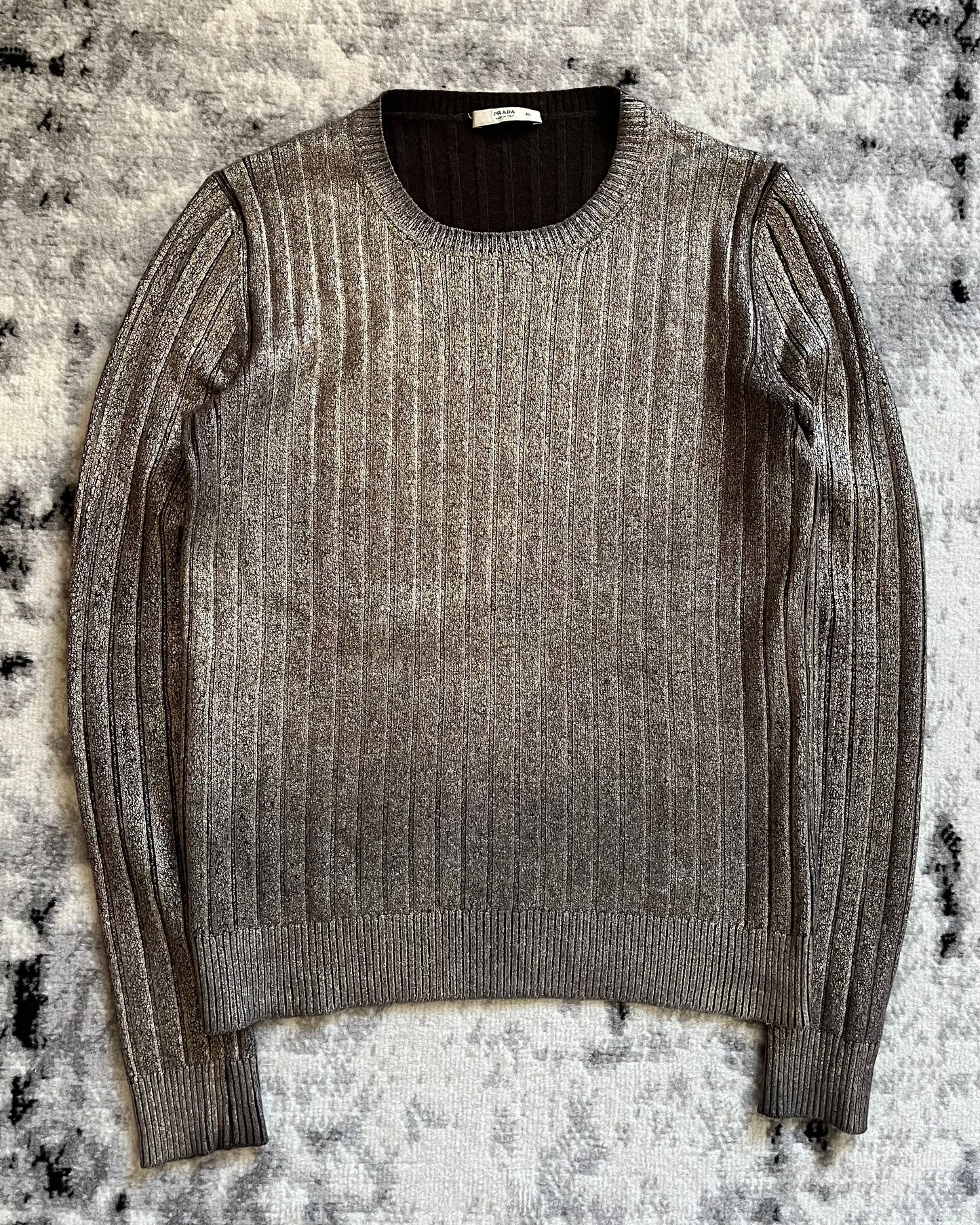 00s Prada Silver Wool/Cashmere Sweater (XS/S)