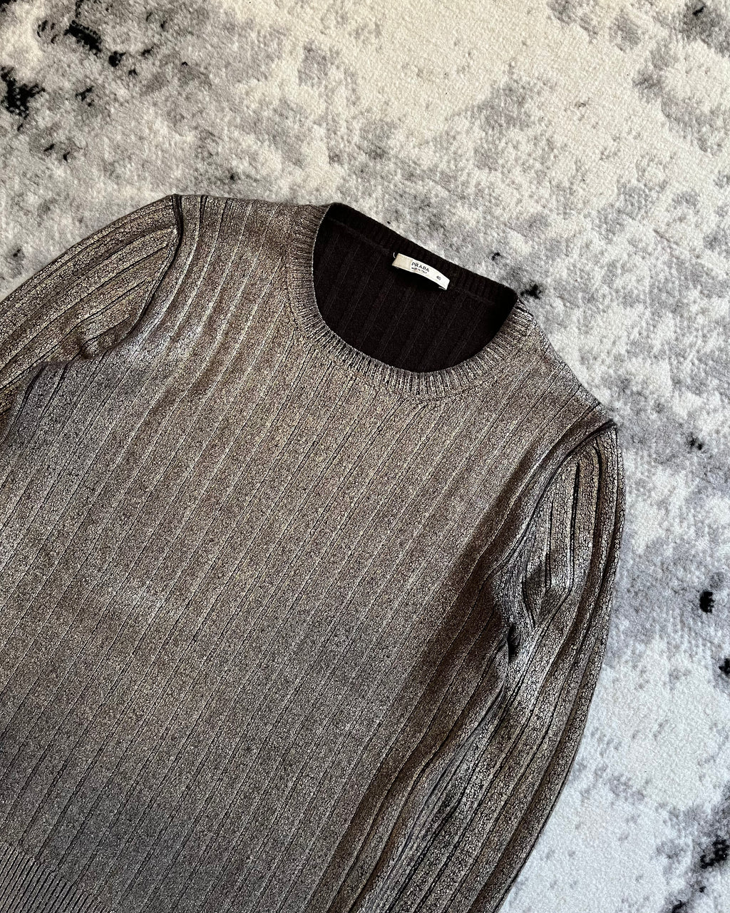 00年代 プラダ シルバー ウール/カシミア セーター (XS/S)