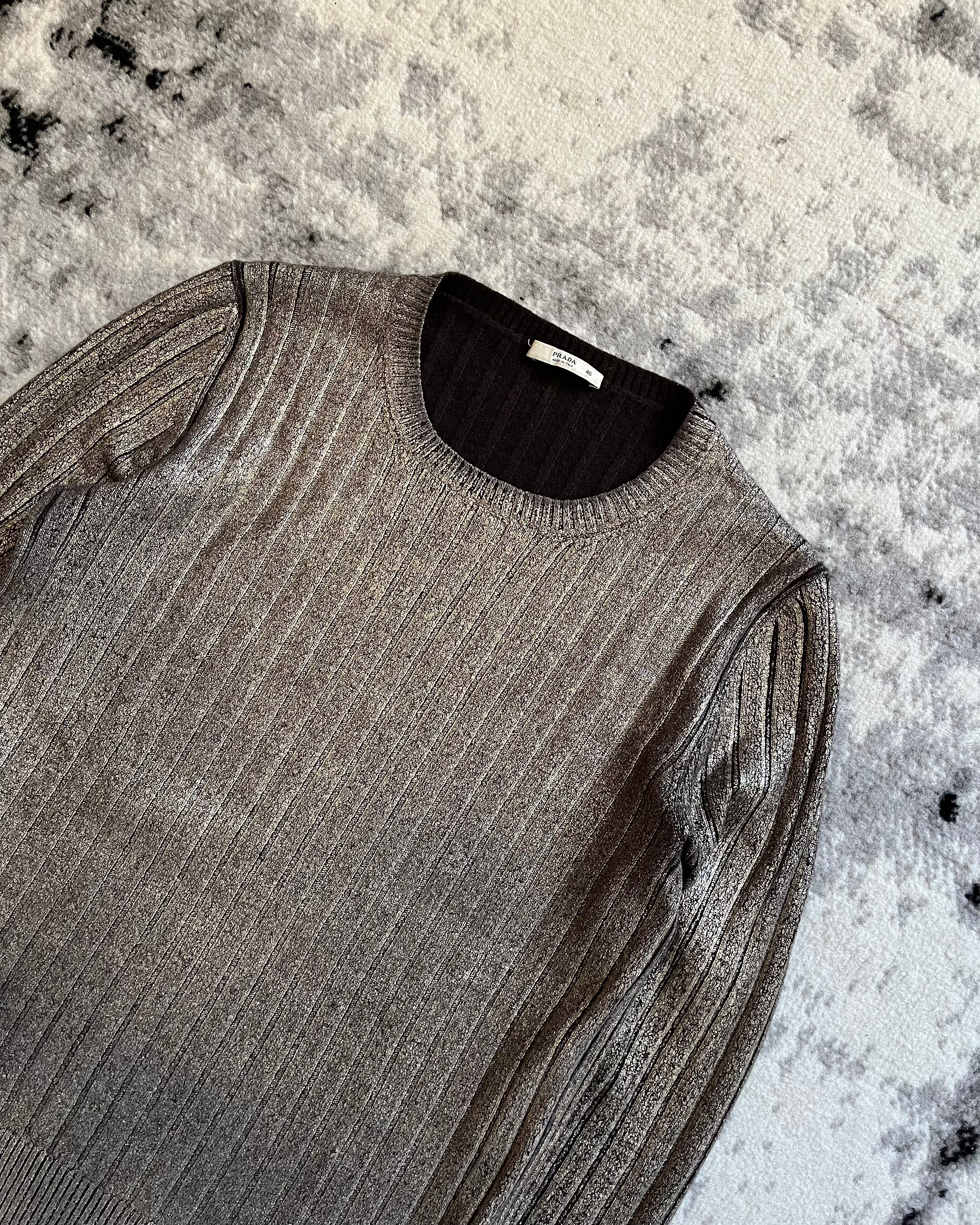 00年代 プラダ シルバー ウール/カシミア セーター (XS/S)