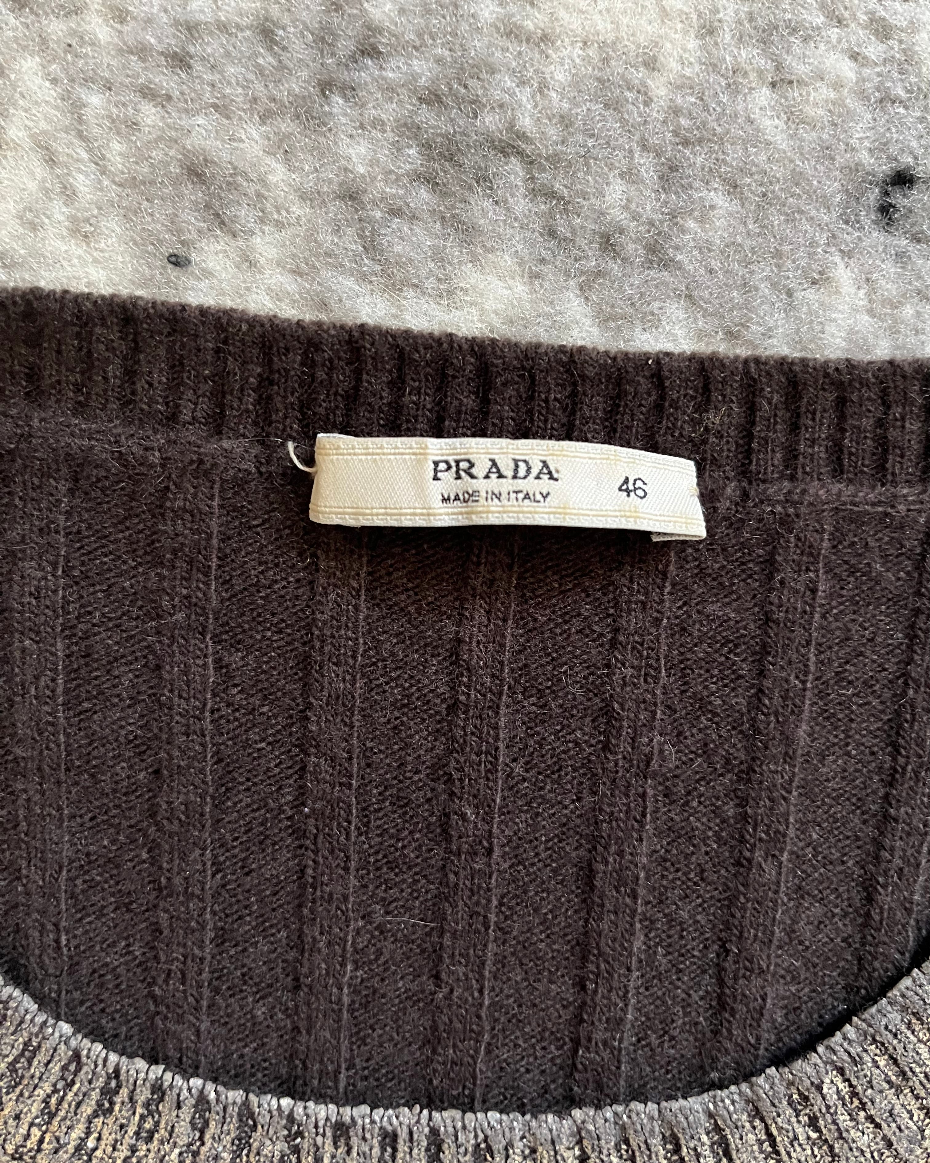00年代 プラダ シルバー ウール/カシミア セーター (XS/S)