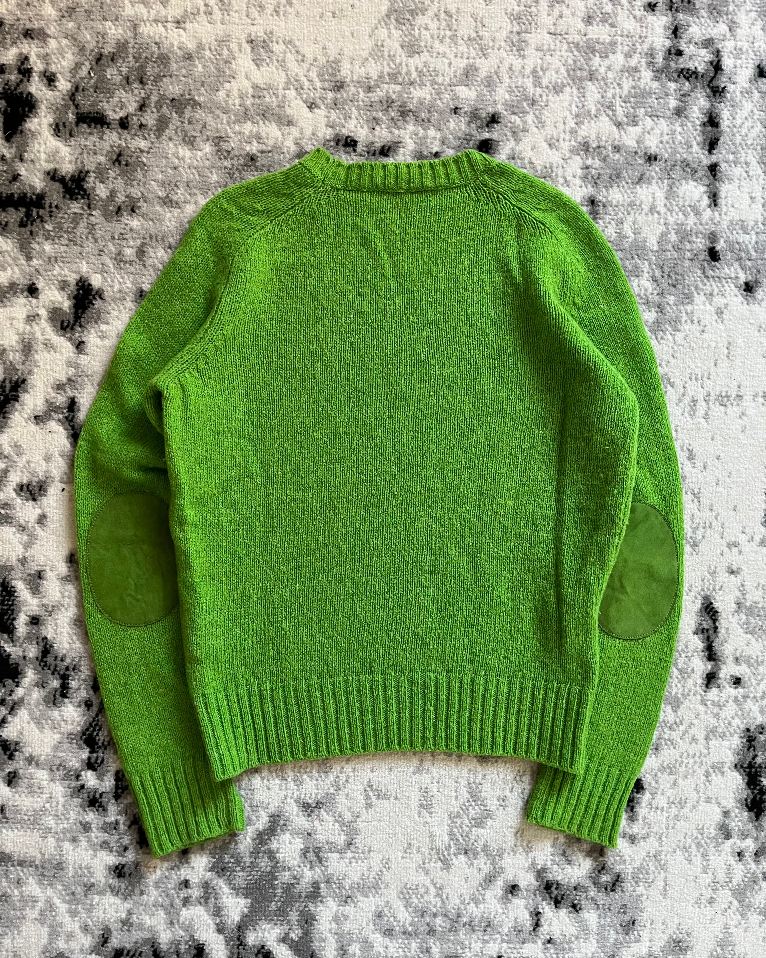 AW16 Prada Electric Green Double-Shoulder Sweater (S)