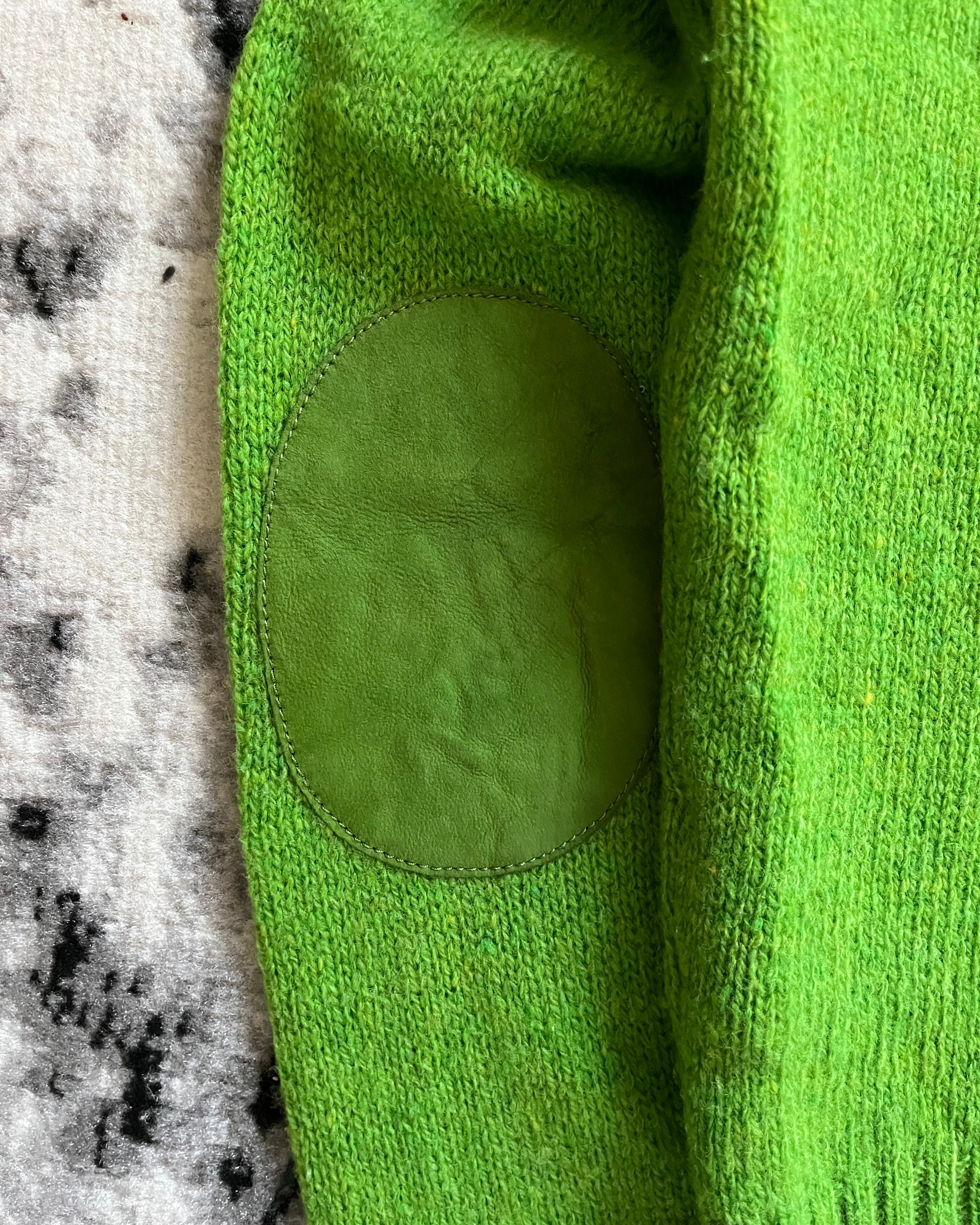 AW16 Prada Electric Green Double-Shoulder Sweater (S)