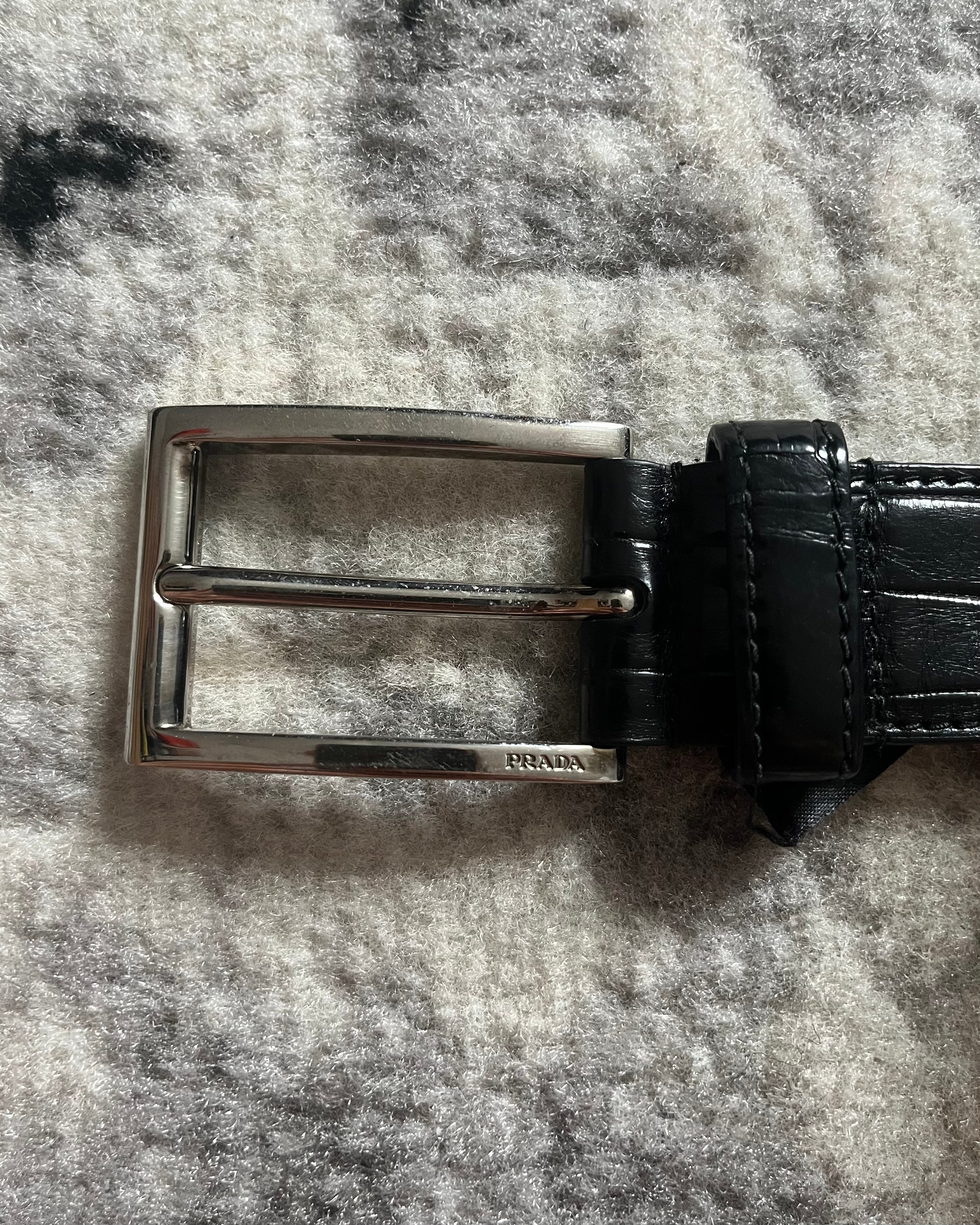 プラダ純正クロコダイルレザーベルト