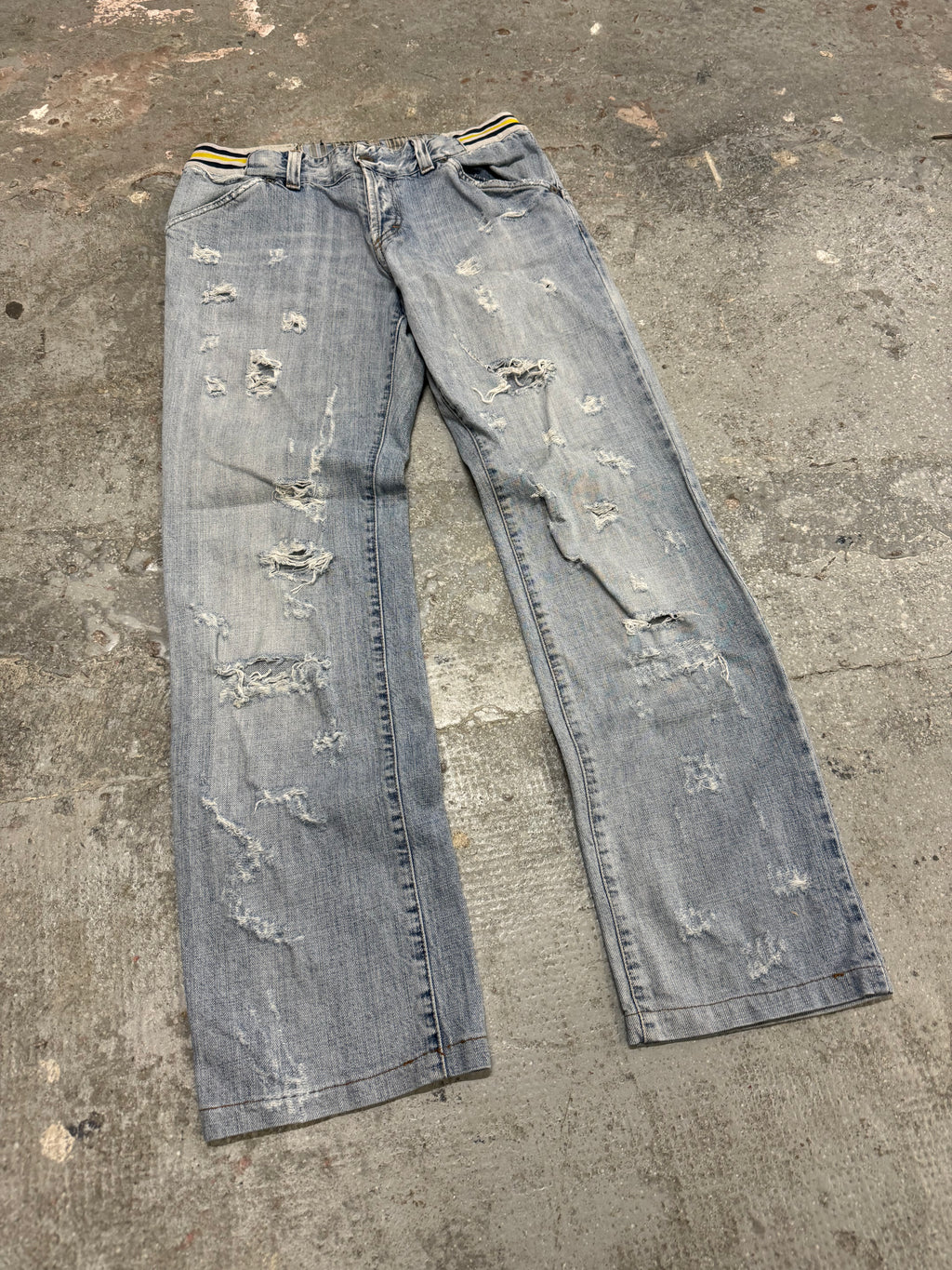 SS2006 Dolce & Gabbana Blue Distressed Denim Jeans (S)