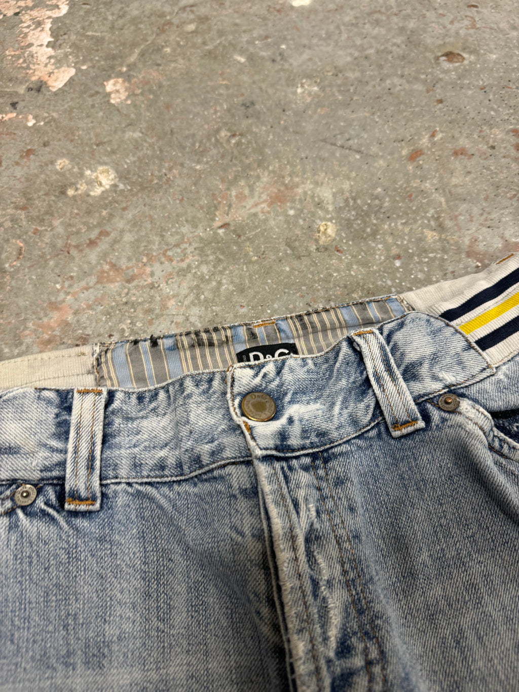 SS2006 Dolce & Gabbana Blue Distressed Denim Jeans (S)