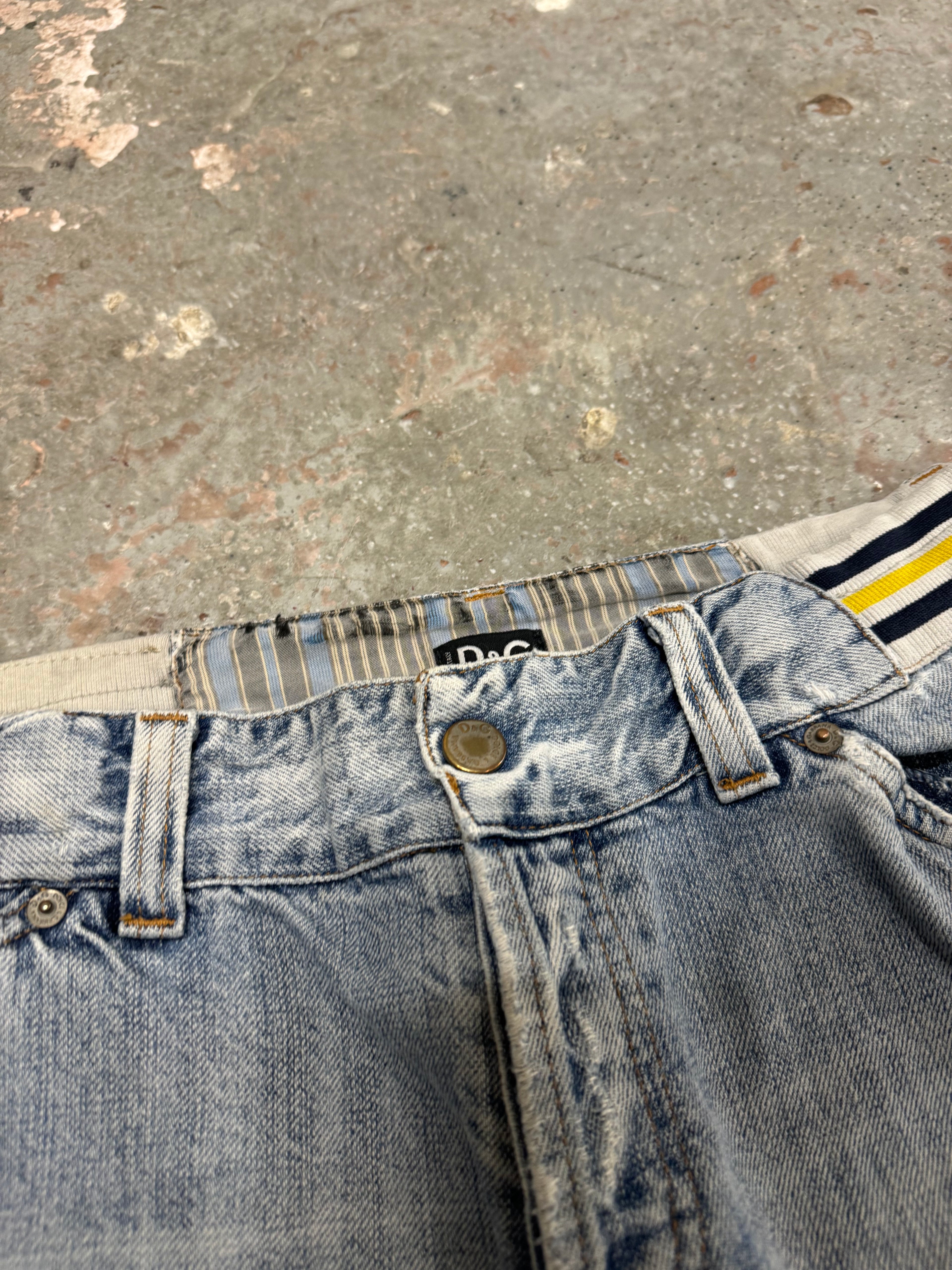 SS2006 Dolce & Gabbana Blue Distressed Denim Jeans (S)