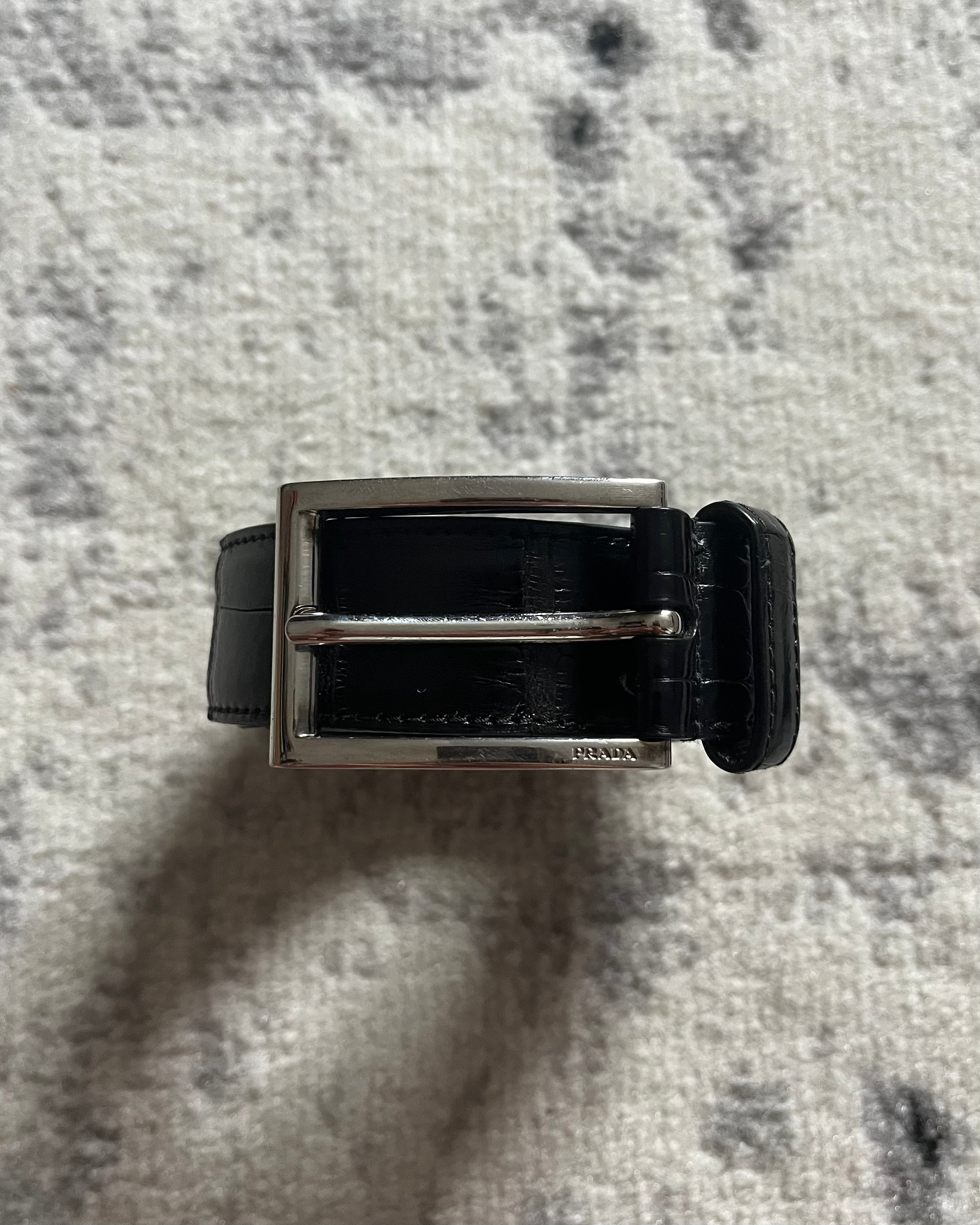 プラダ純正クロコダイルレザーベルト