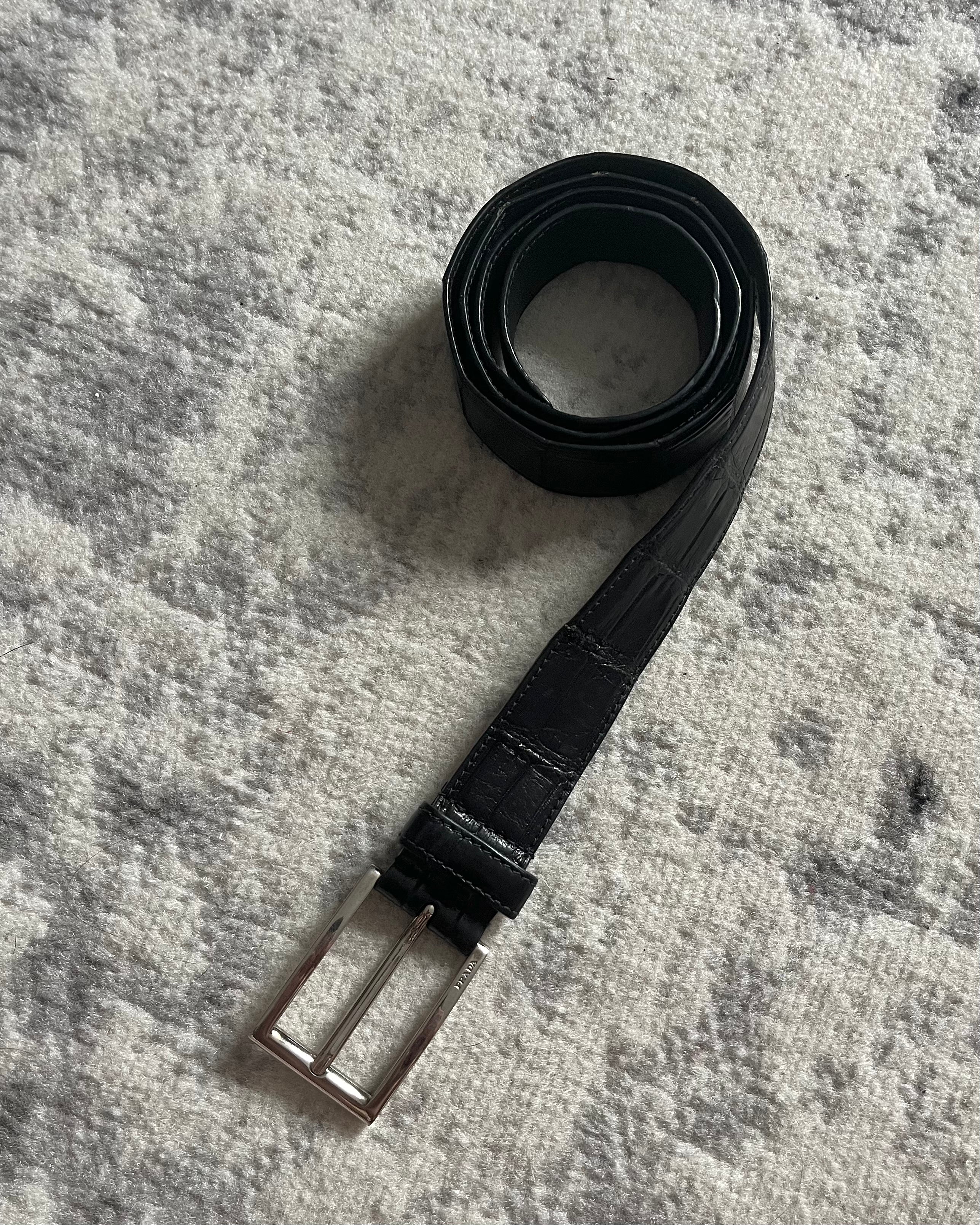 プラダ純正クロコダイルレザーベルト