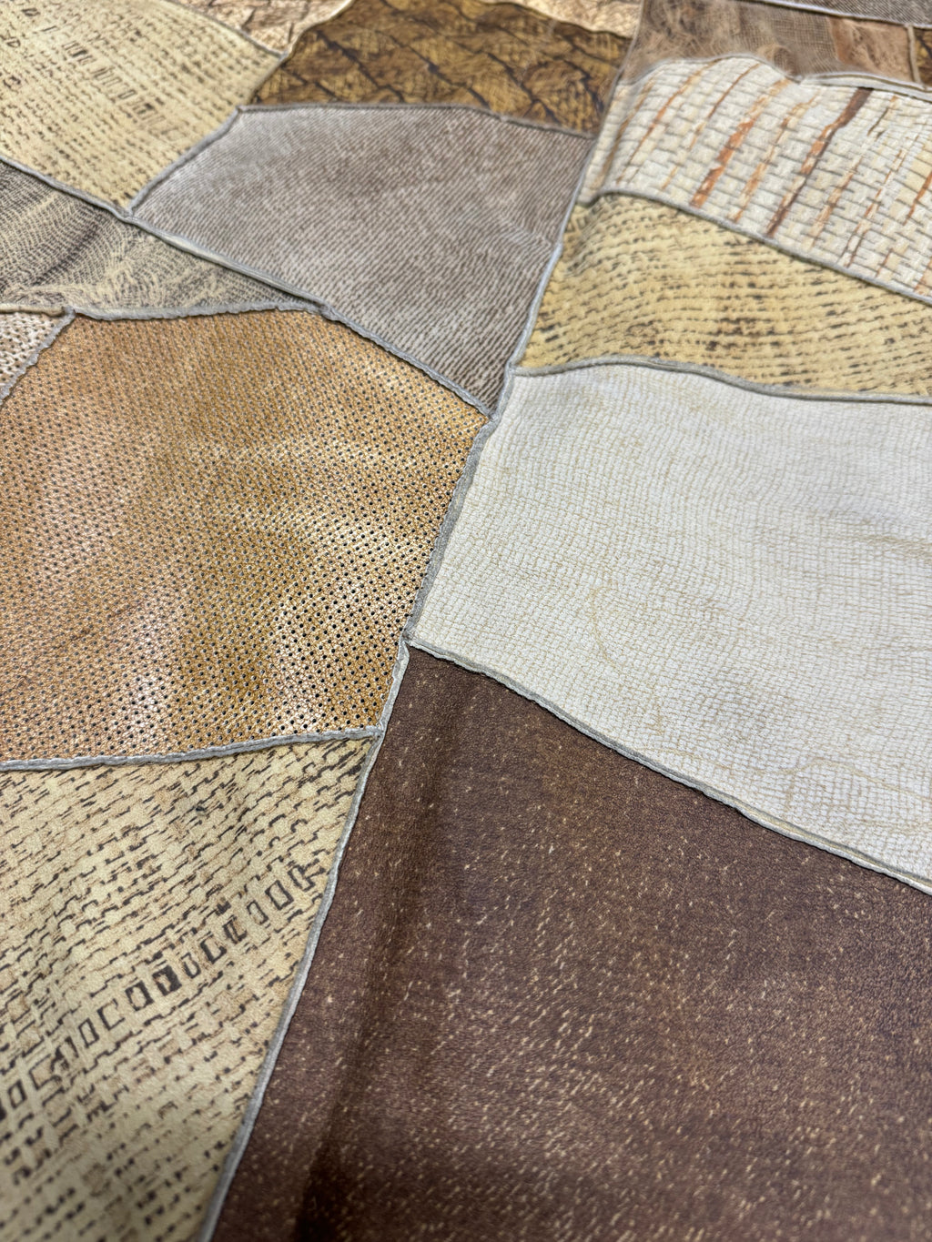 2000s Roberto Cavalli Patchwork Hybrid Leather Camel Skirt (S)