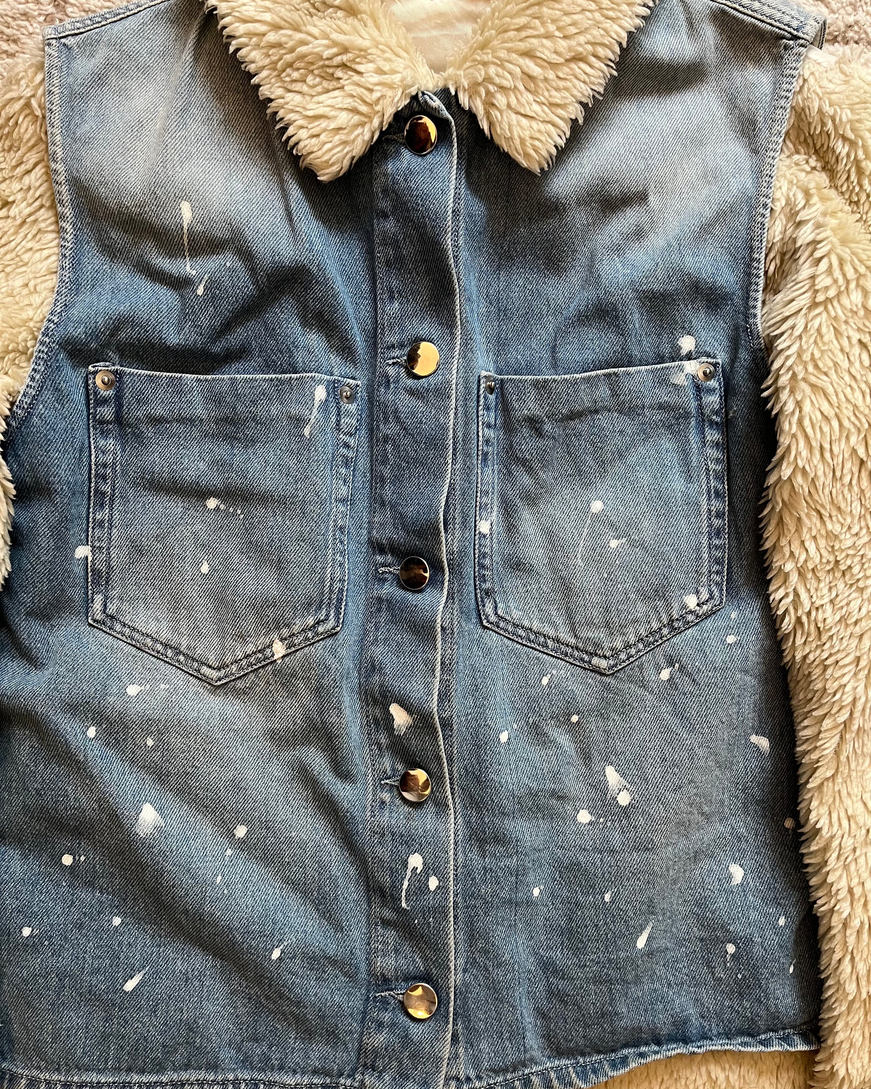 メゾン マルジェラ - MM6 2 in 1 ファー デニム ジャケット (M)