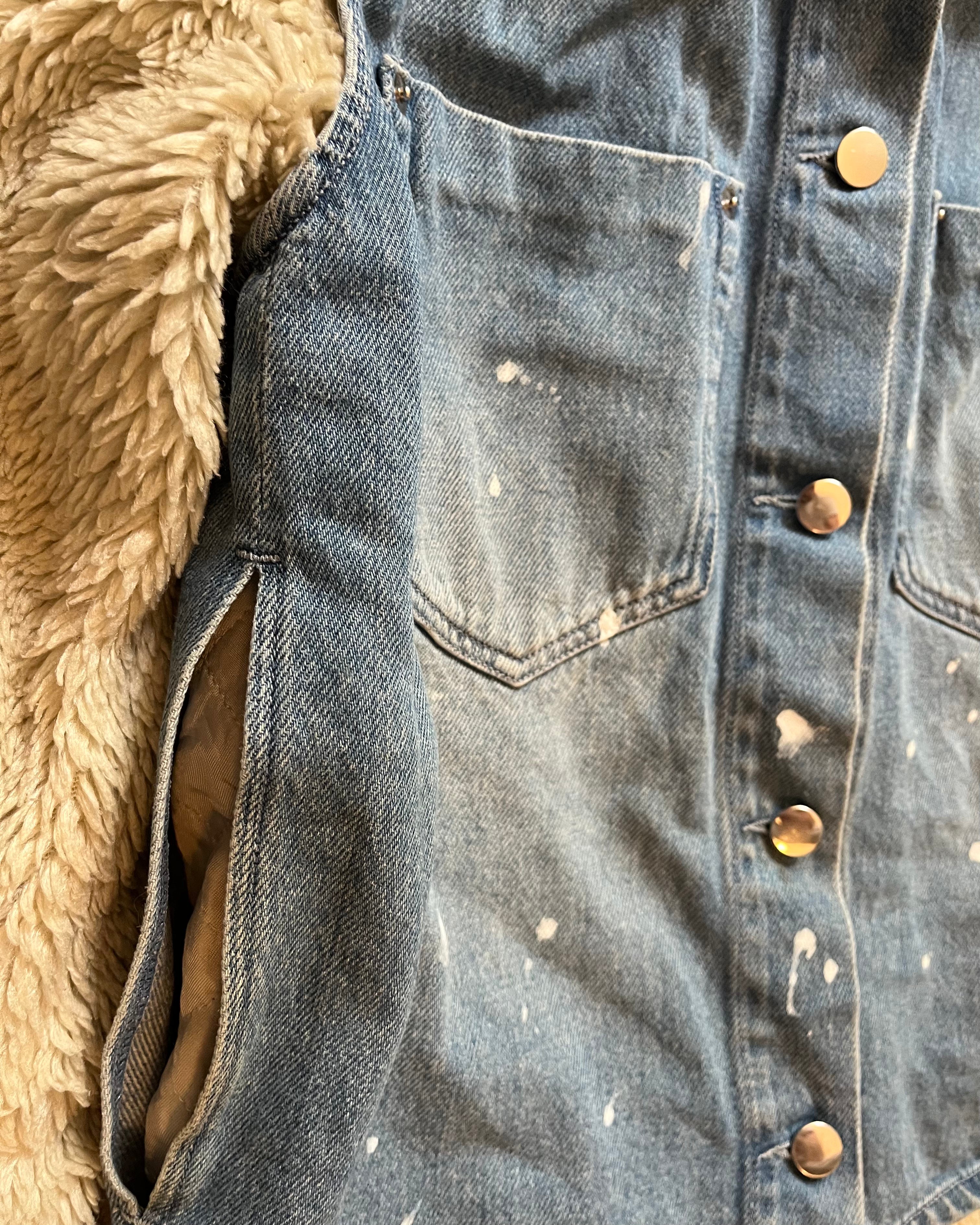 メゾン マルジェラ - MM6 2 in 1 ファー デニム ジャケット (M)