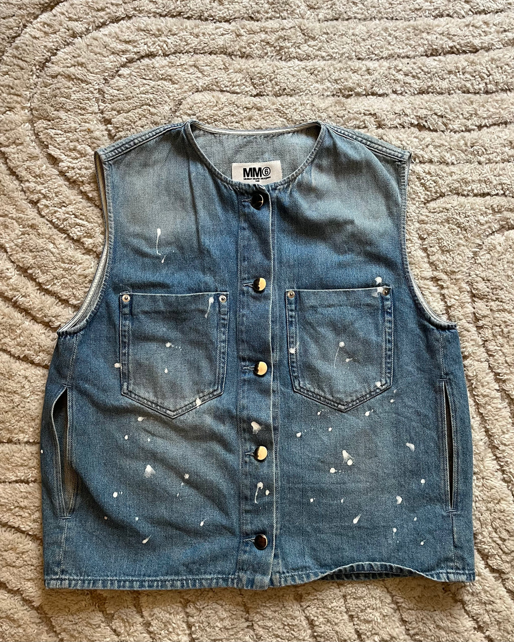 メゾン マルジェラ - MM6 2 in 1 ファー デニム ジャケット (M)