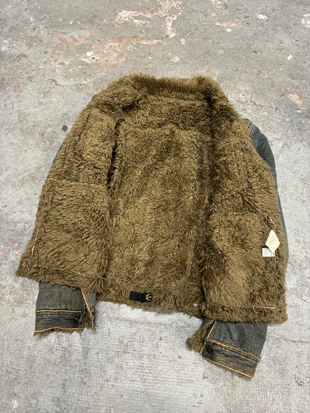AW2005 Roberto Cavalli Blue Denim Fur Faded Jacket (L)