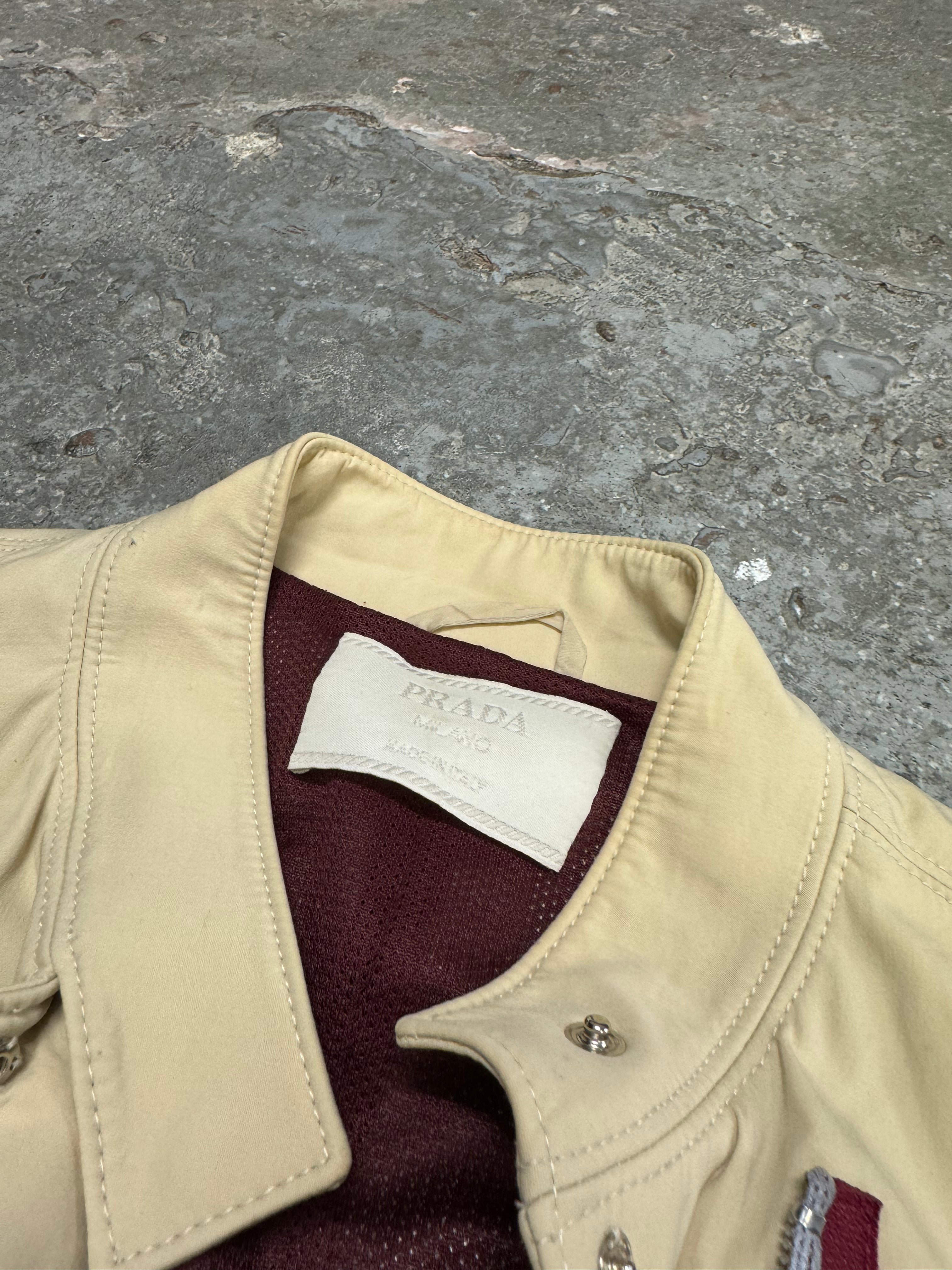 SS2000 Prada Beige Light Padded Biker Jacket (XS/S)