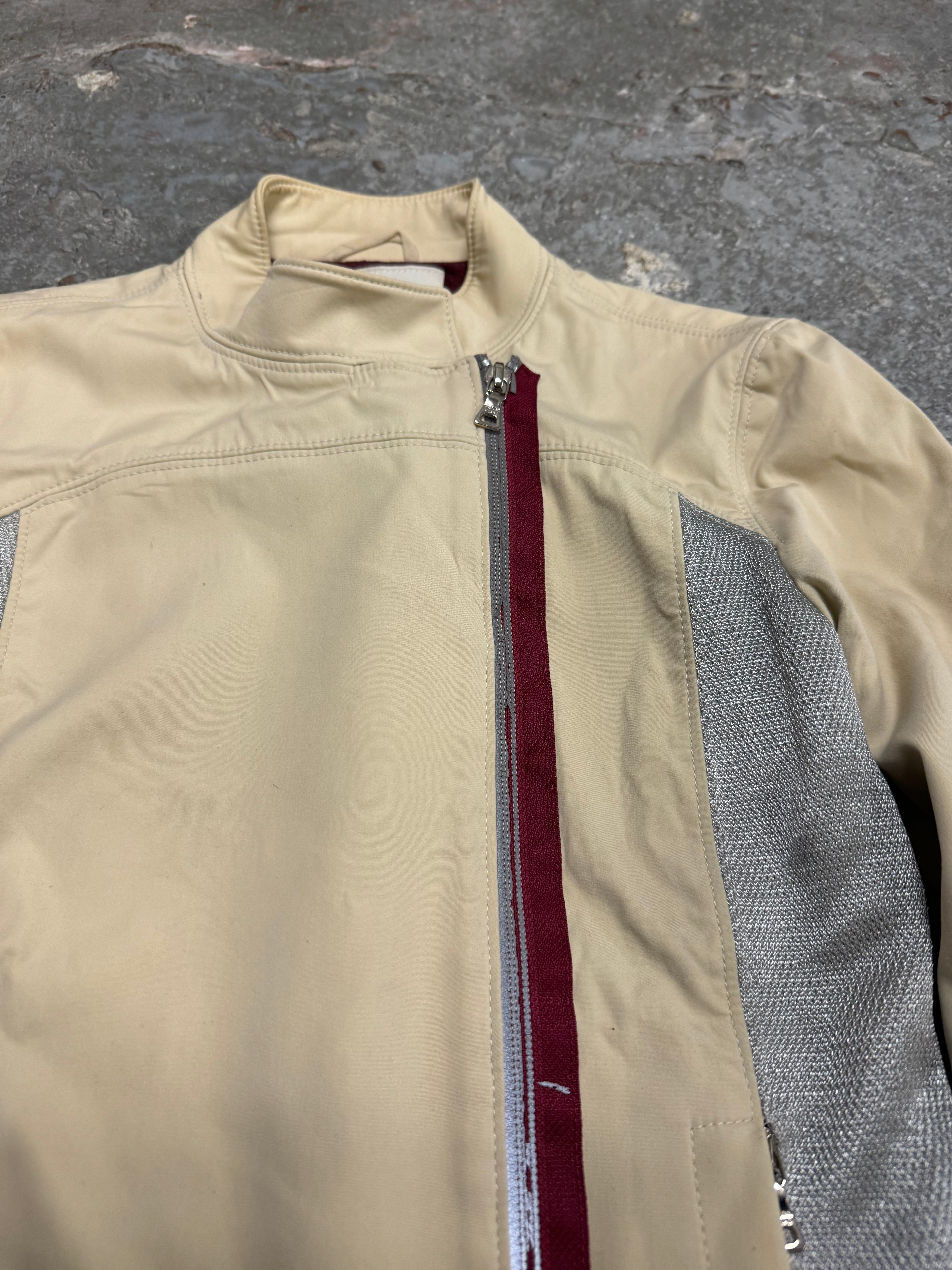 SS2000 Prada Beige Light Padded Biker Jacket (XS/S)
