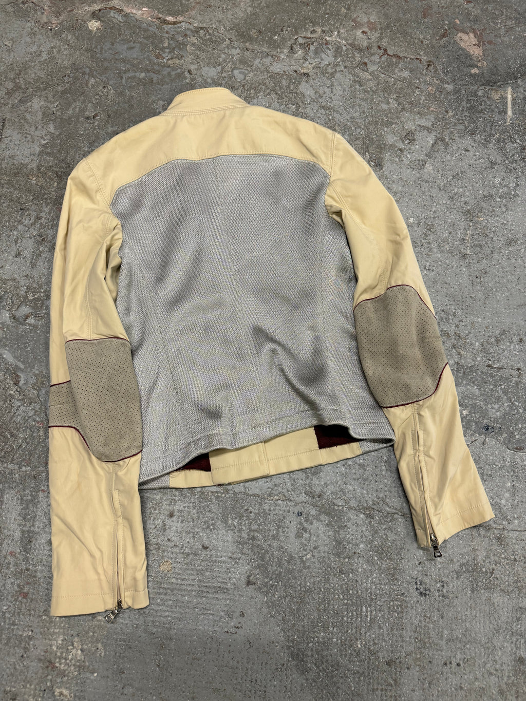 SS2000 Prada Beige Light Padded Biker Jacket (XS/S)