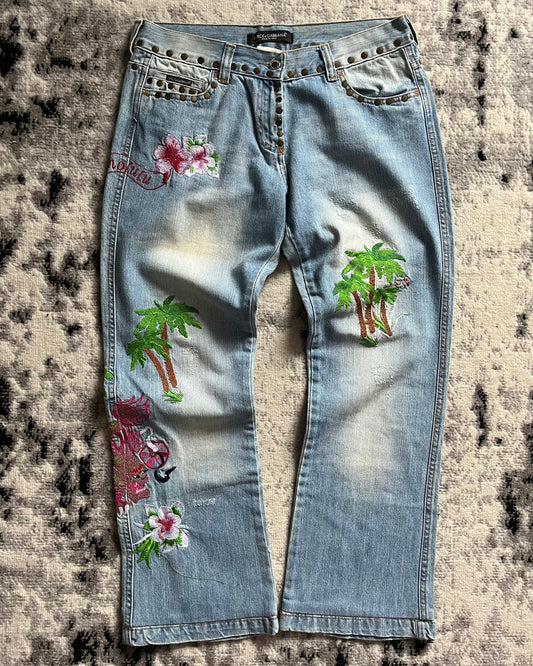 SS06 Dolce & Gabbana Hawai Relaxed Ample Jeans (S/M)