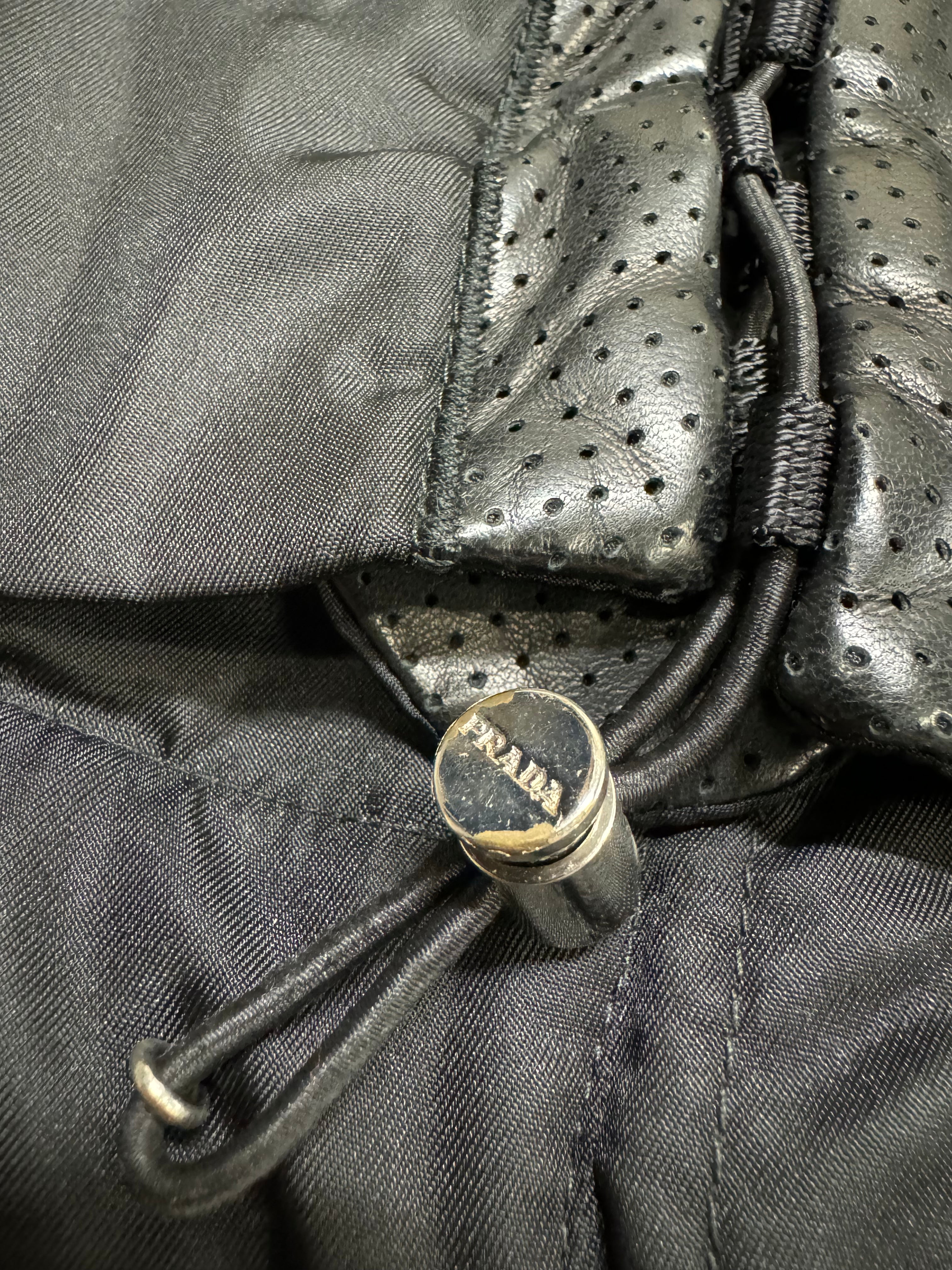 2000s Prada Black Hybrid Nylon & Leather Vest Jacket (S)