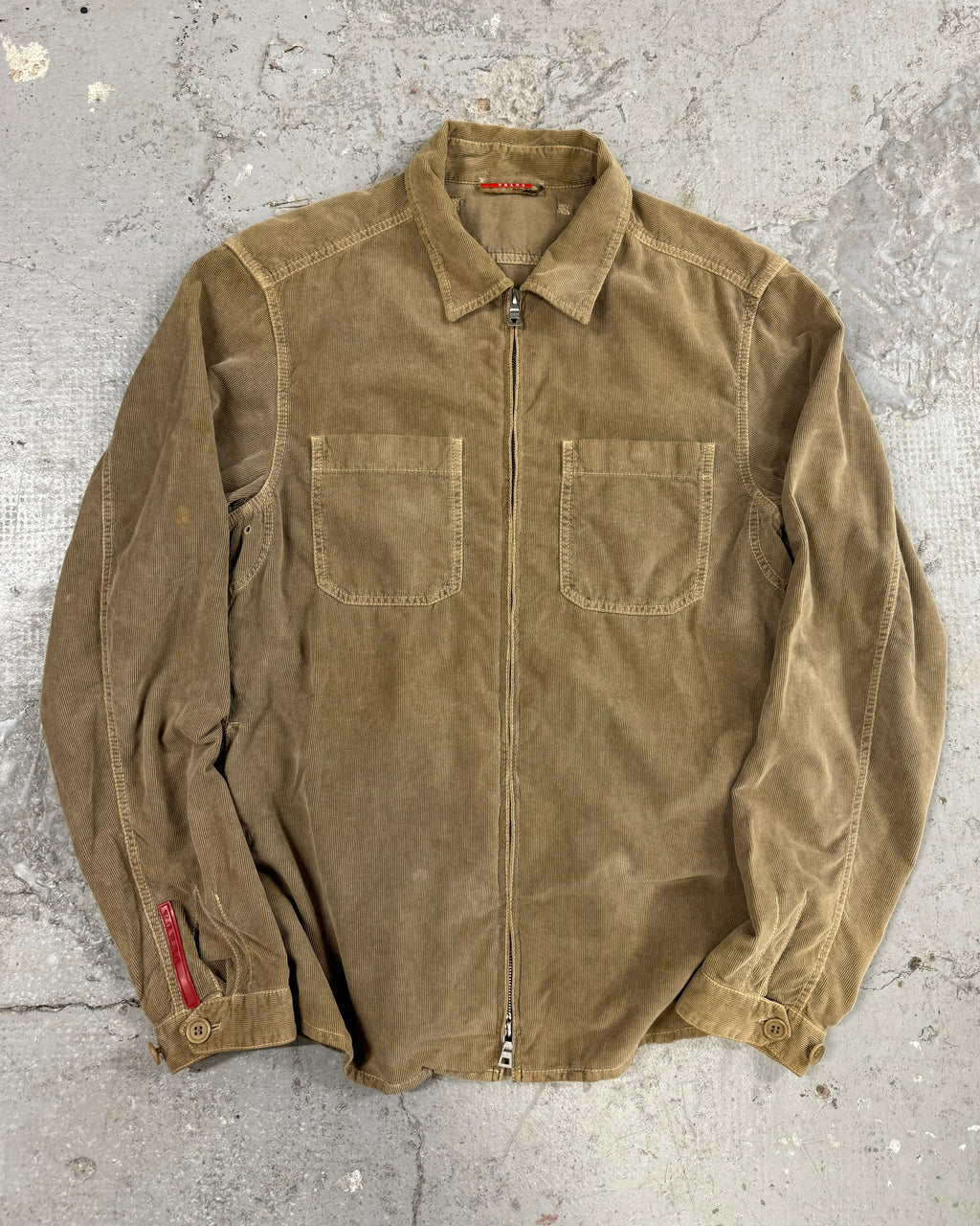 2000s Prada Linea Rossa Velvet Camel Jacket (L)