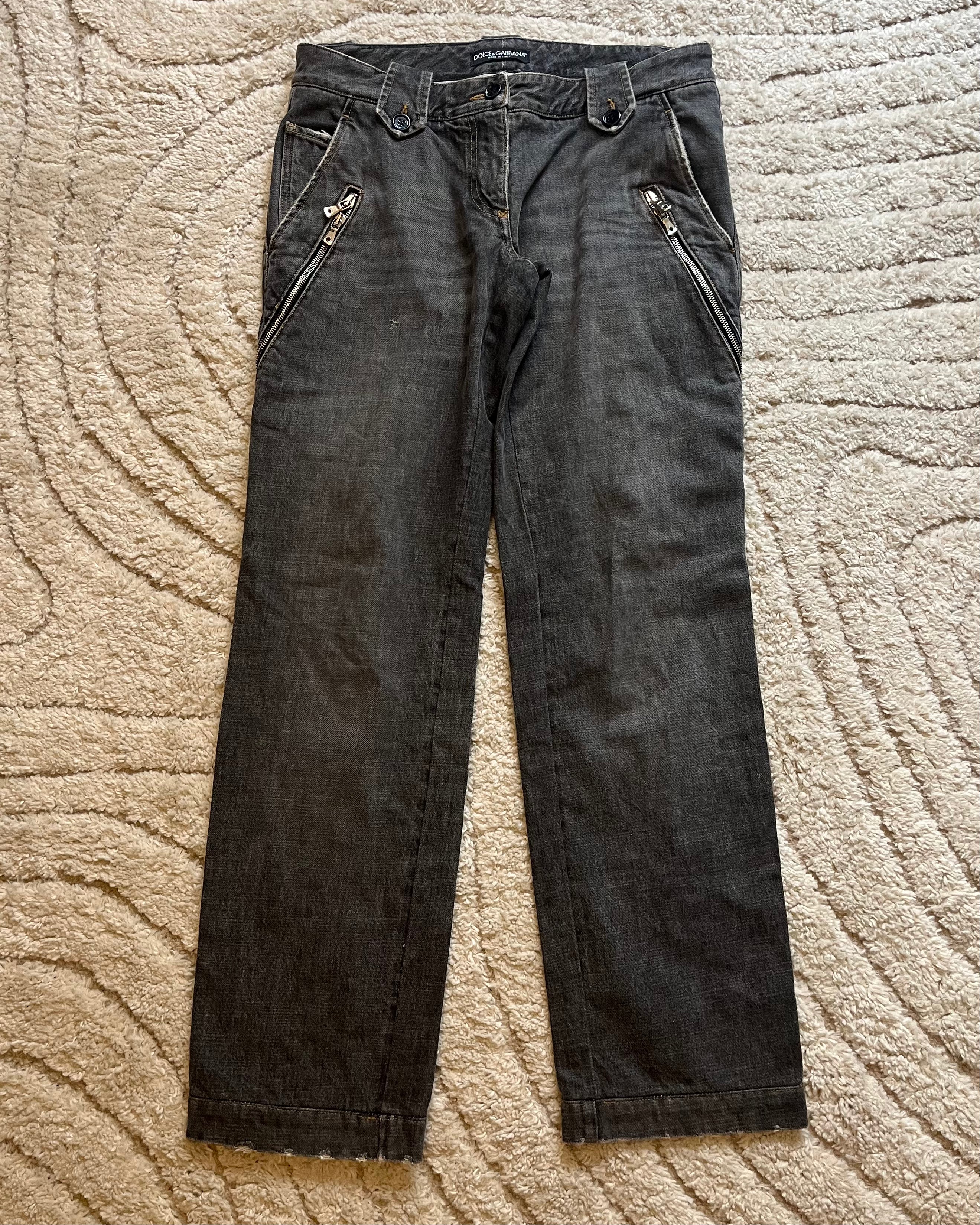 00s ドルチェ＆ガッバーナ アナトミック ジッパー ジーンズ (S) 
