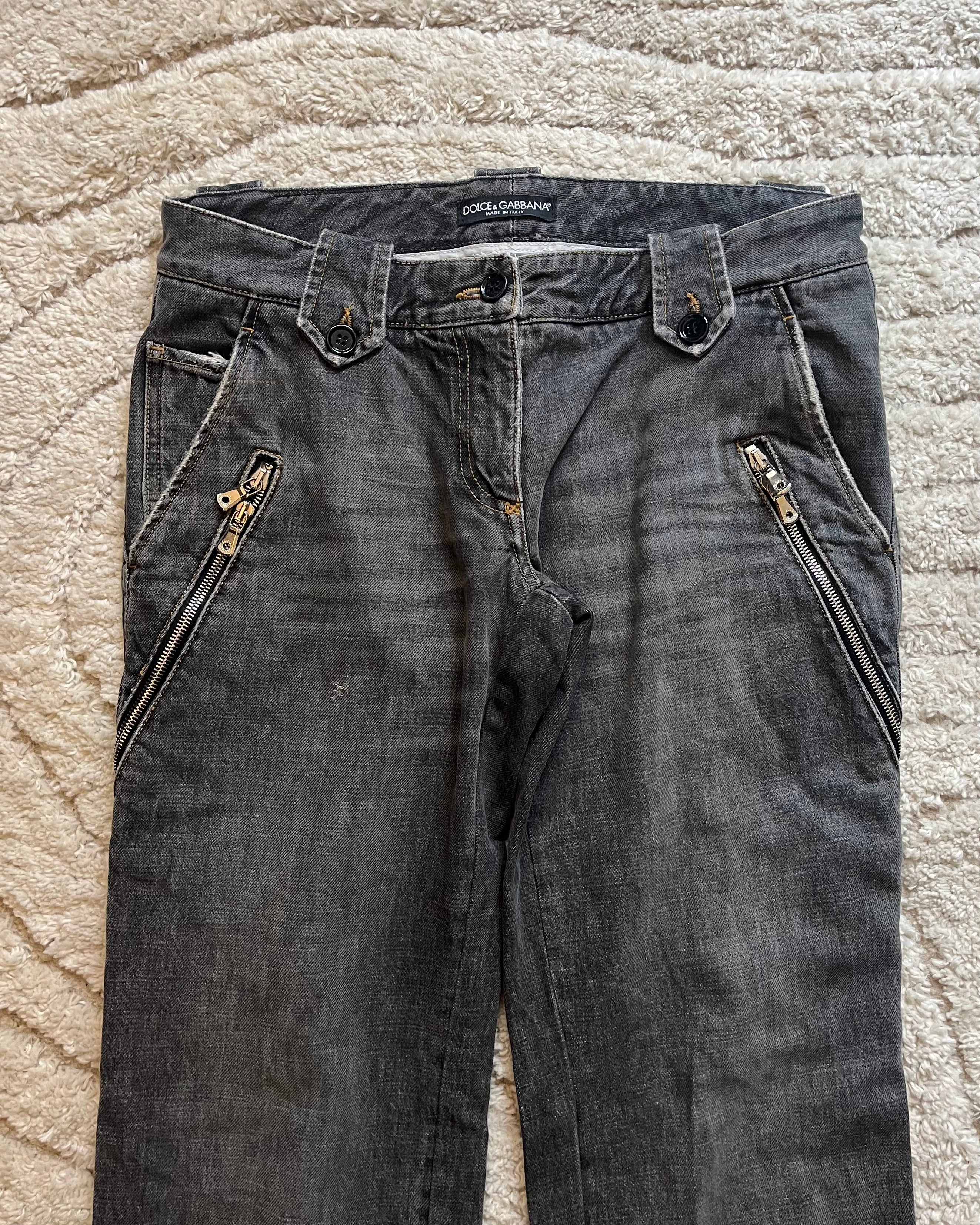 00s ドルチェ＆ガッバーナ アナトミック ジッパー ジーンズ (S) 