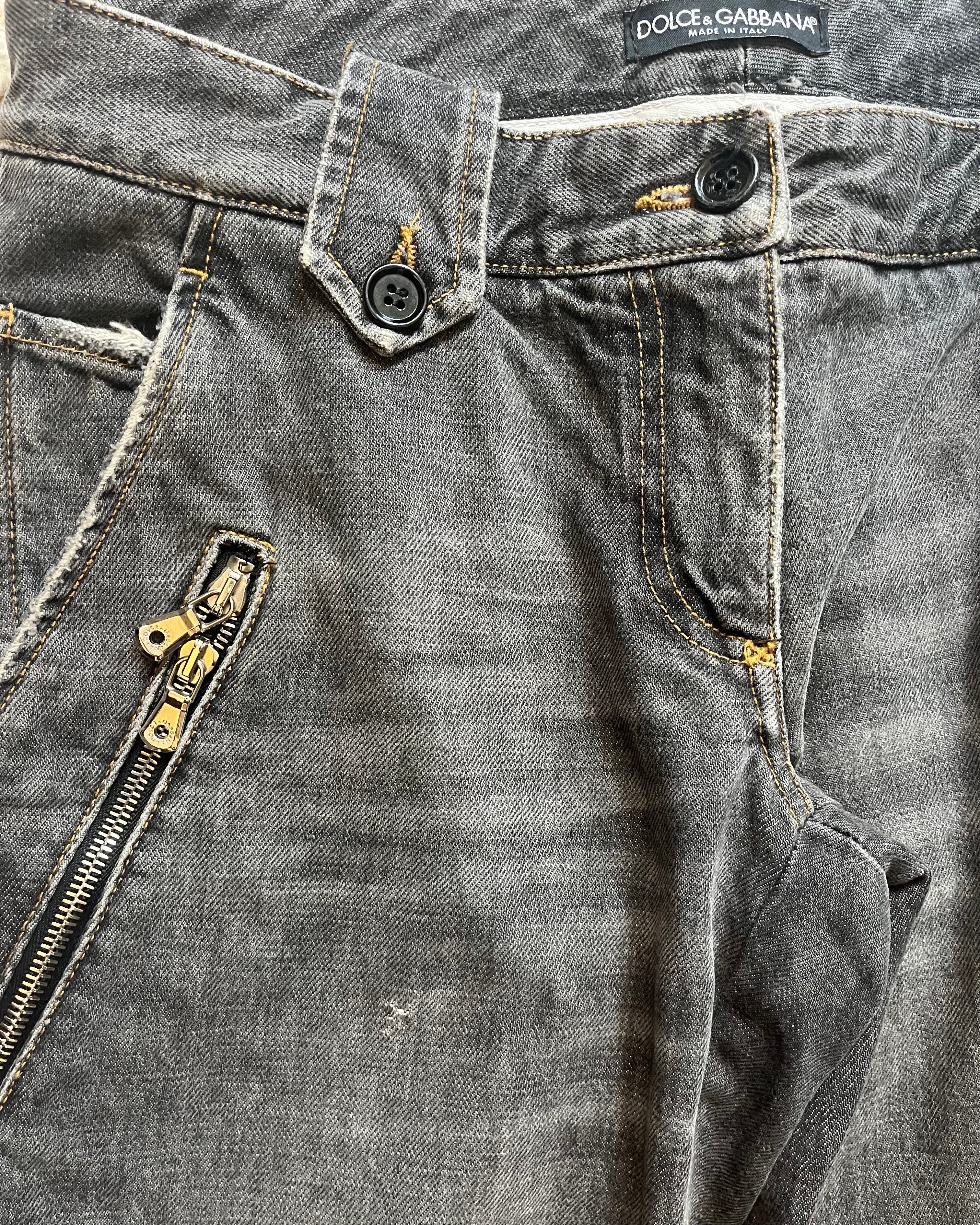 00s ドルチェ＆ガッバーナ アナトミック ジッパー ジーンズ (S) 