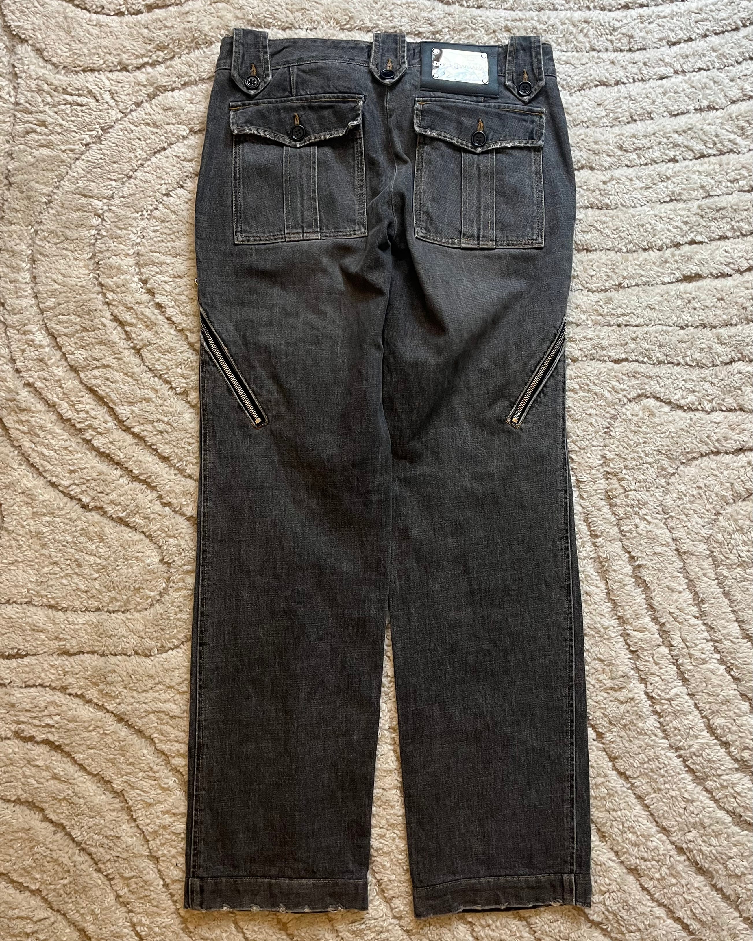 00s ドルチェ＆ガッバーナ アナトミック ジッパー ジーンズ (S) 