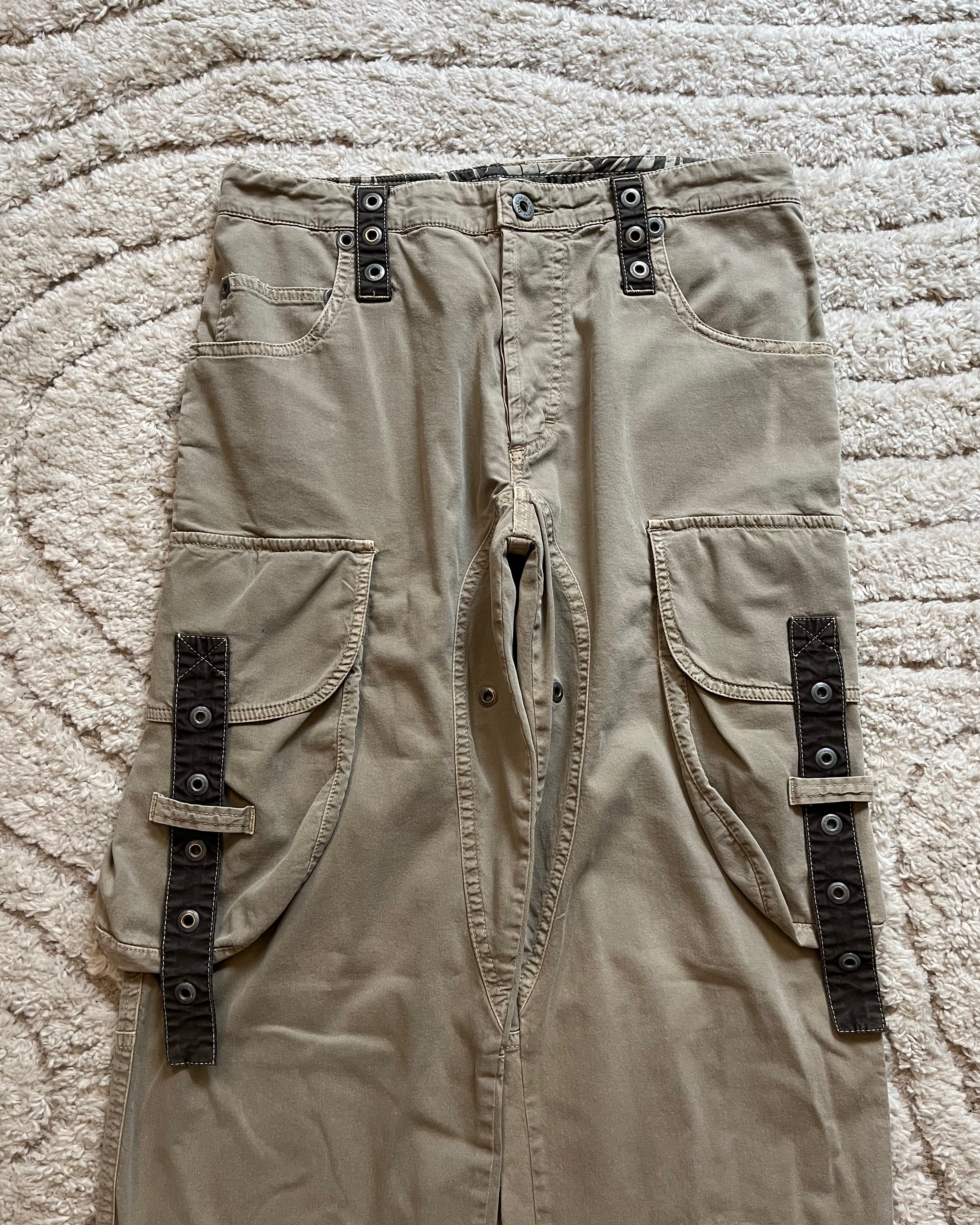 AW04 Dolce & Gabbana Parachute Cargo Beige Pants (S)