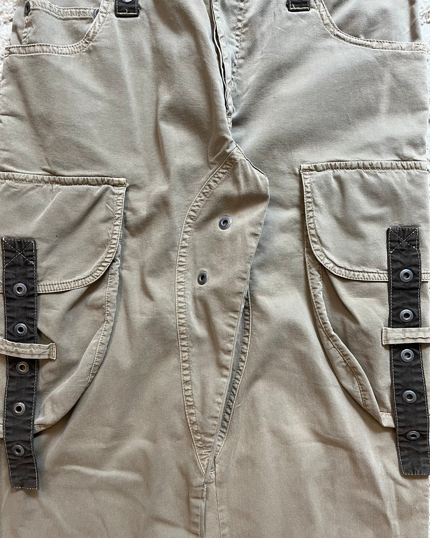 AW04 Dolce & Gabbana Parachute Cargo Beige Pants (S)