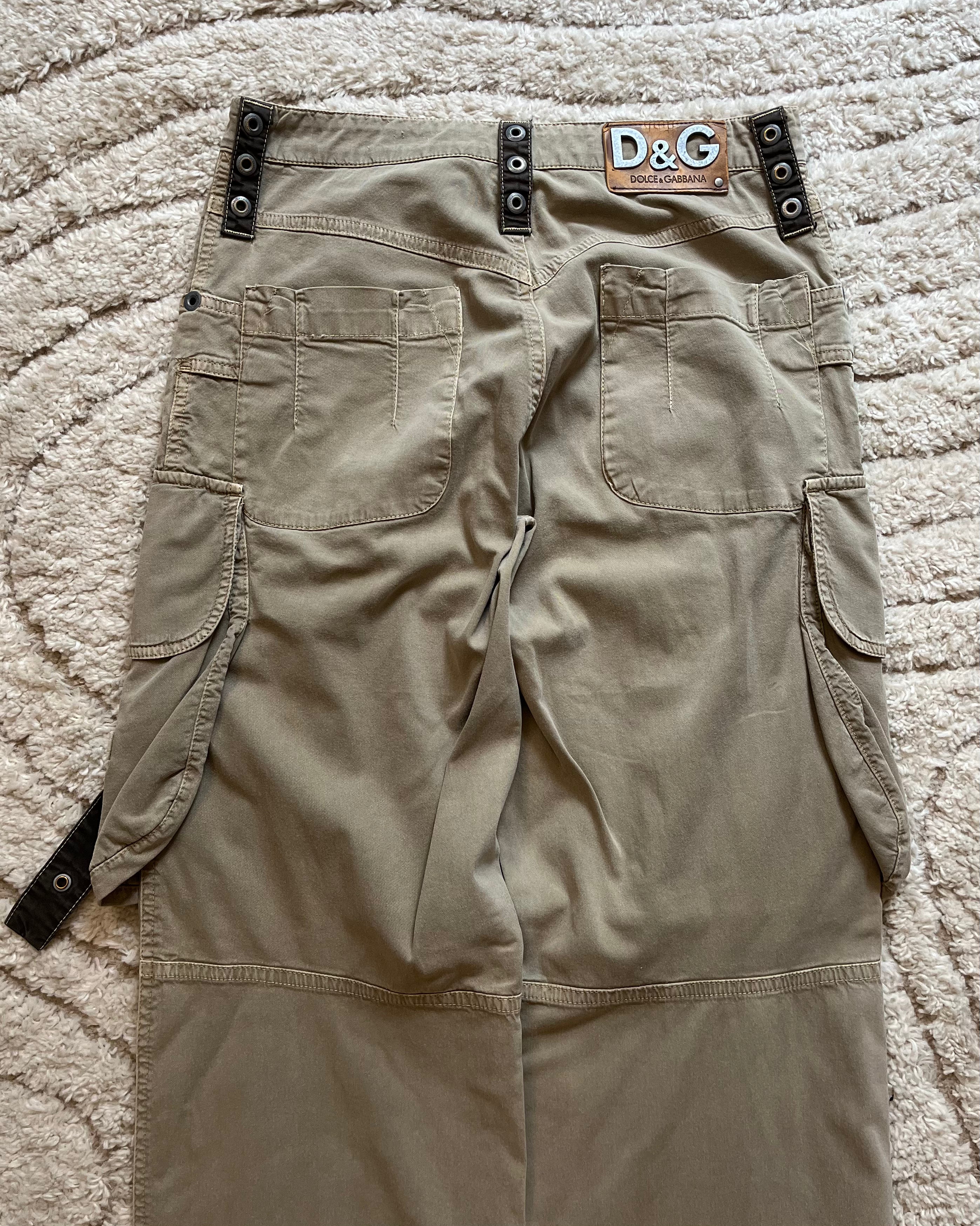 AW04 Dolce & Gabbana Parachute Cargo Beige Pants (S)
