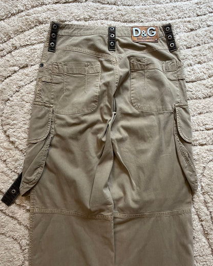 AW04 Dolce & Gabbana Parachute Cargo Beige Pants (S)