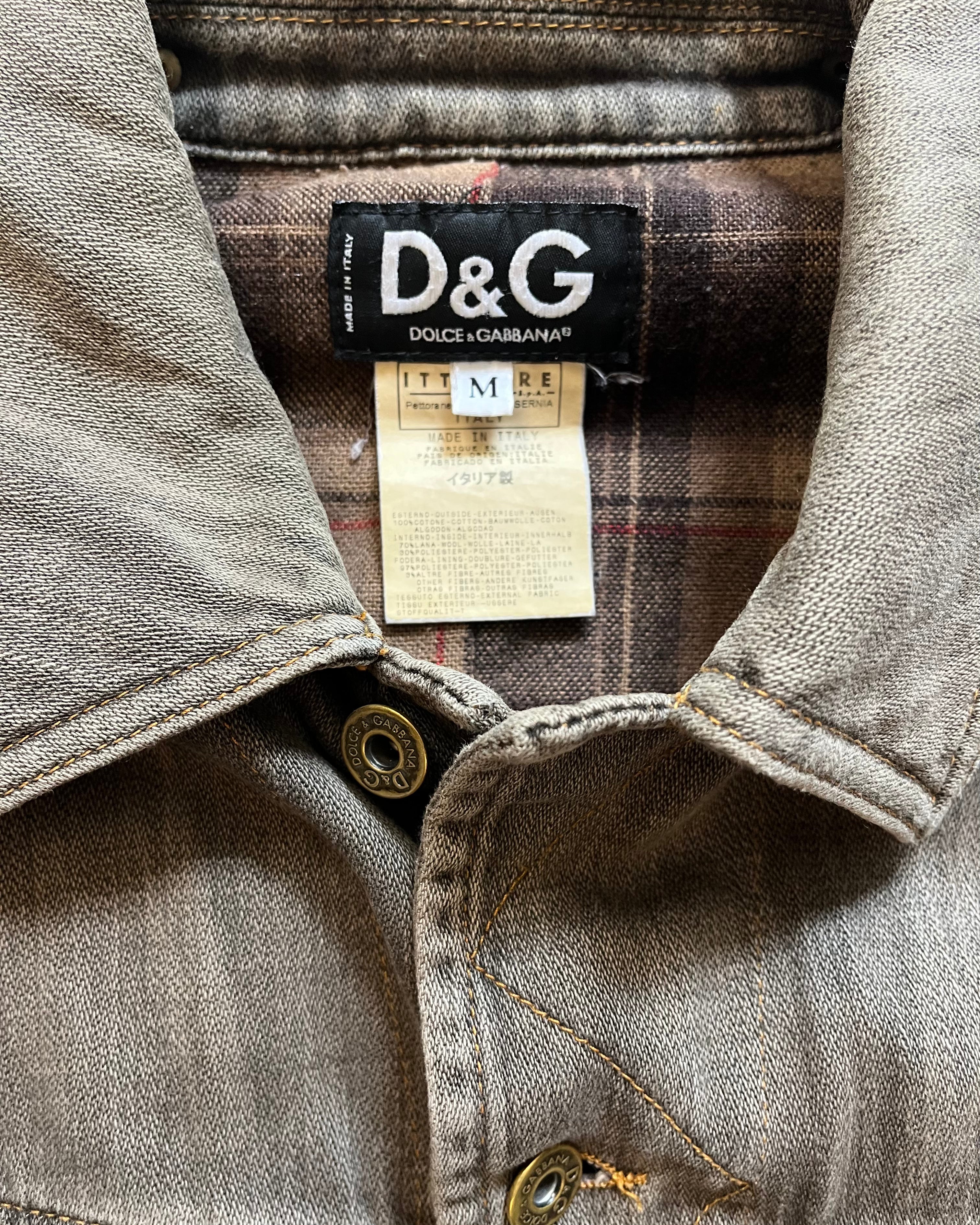 AW03 Dolce & Gabbana Double Waisted multi Pockets Denim Jacket (M)