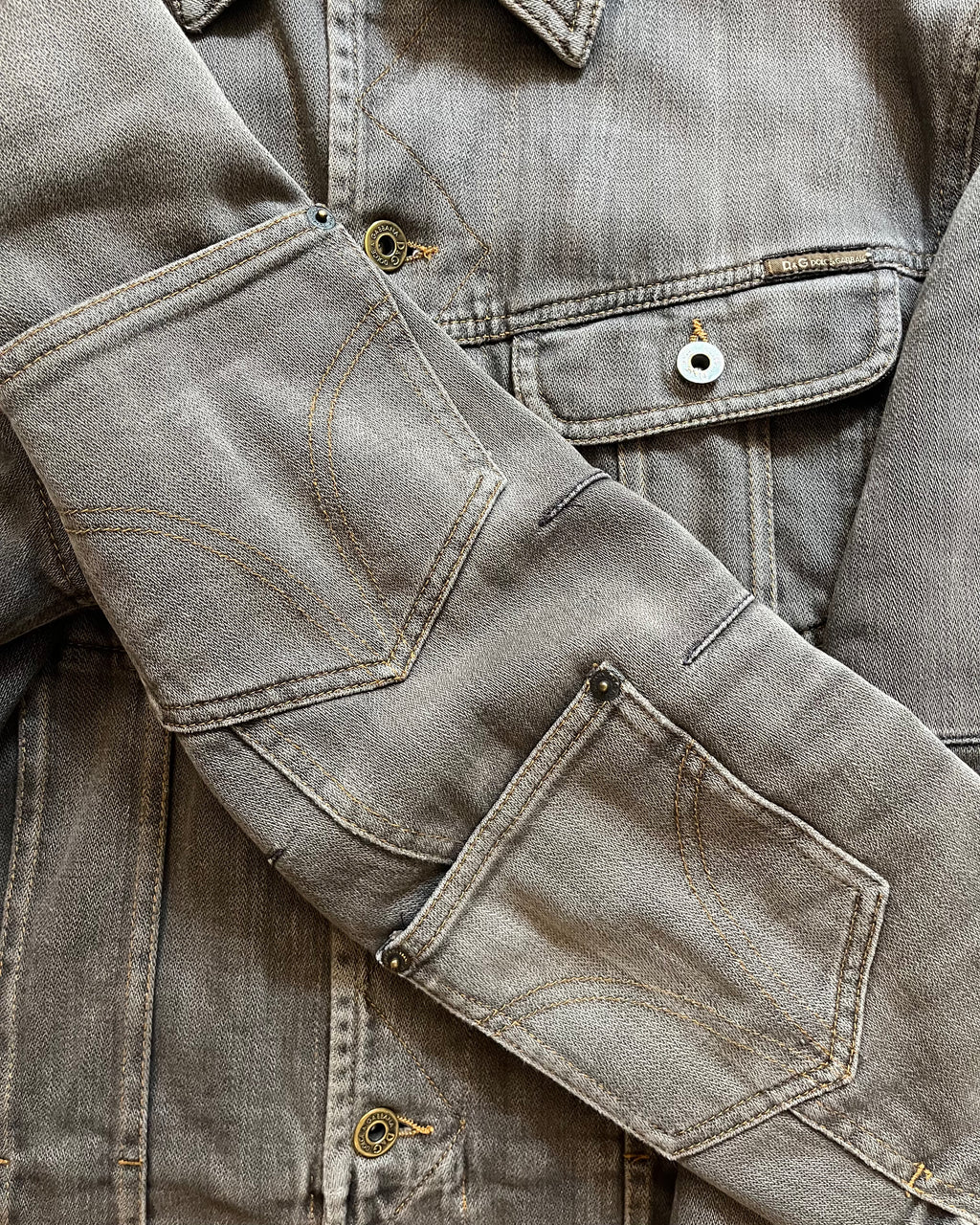 AW03 Dolce & Gabbana Double Waisted multi Pockets Denim Jacket (M)