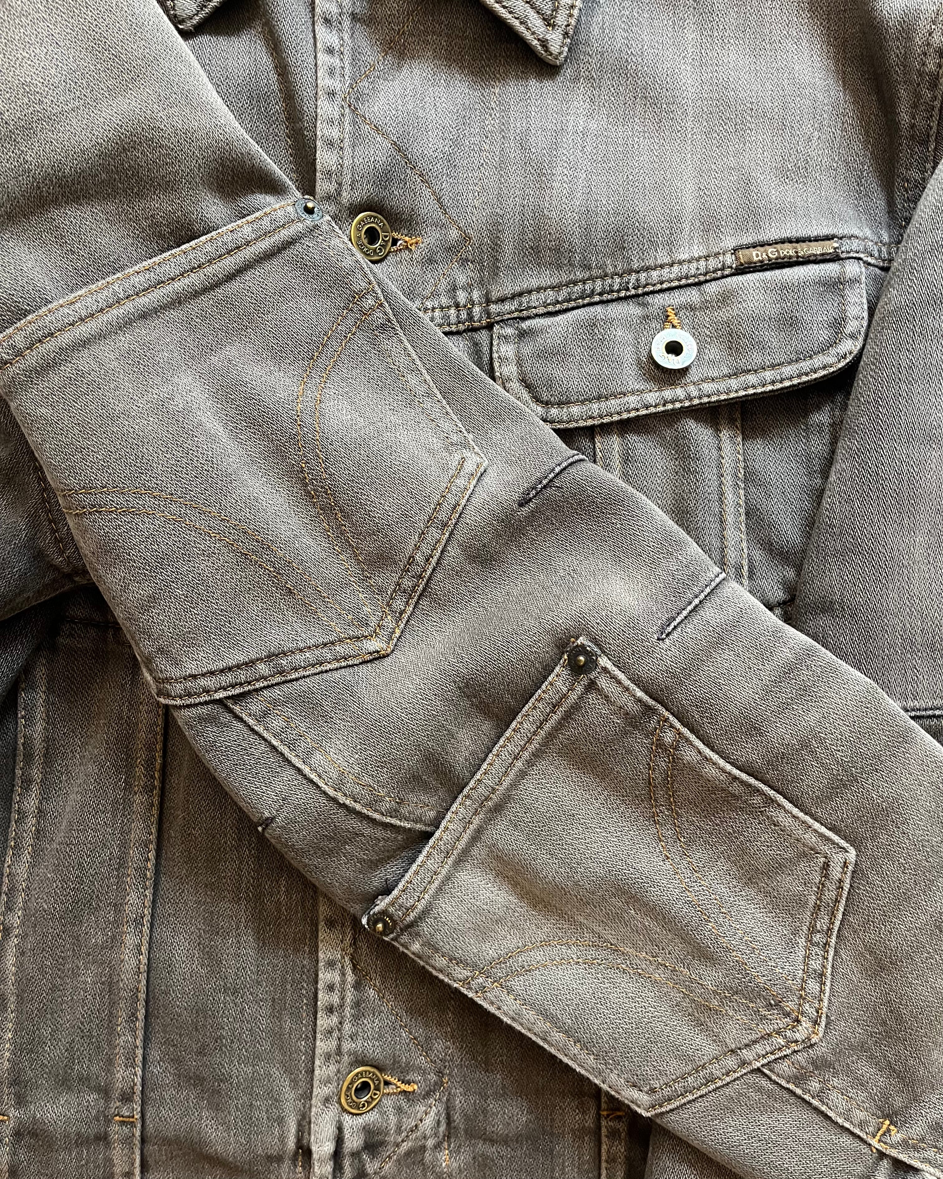 AW03 Dolce & Gabbana Double Waisted multi Pockets Denim Jacket (M)