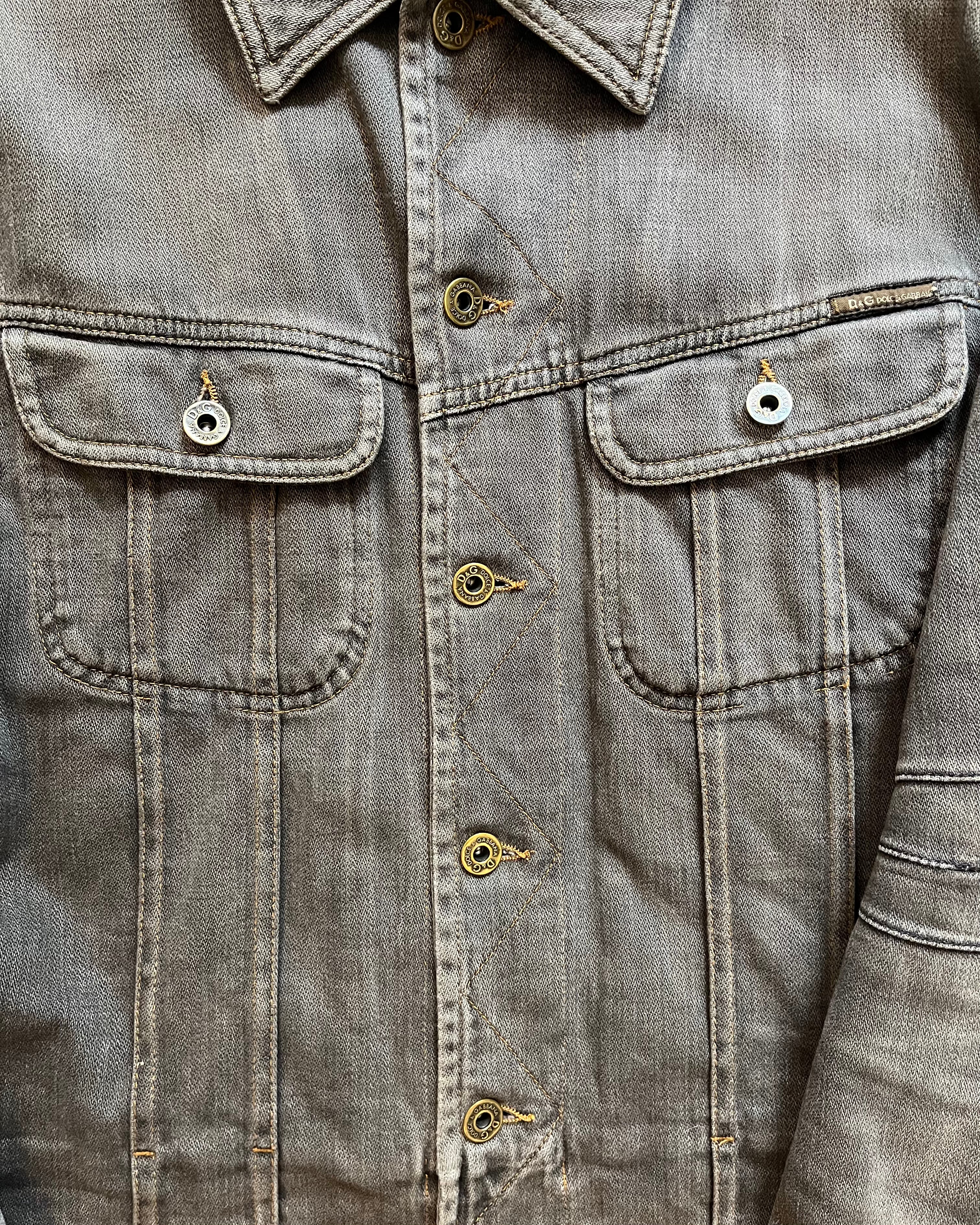 AW03 Dolce & Gabbana Double Waisted multi Pockets Denim Jacket (M)