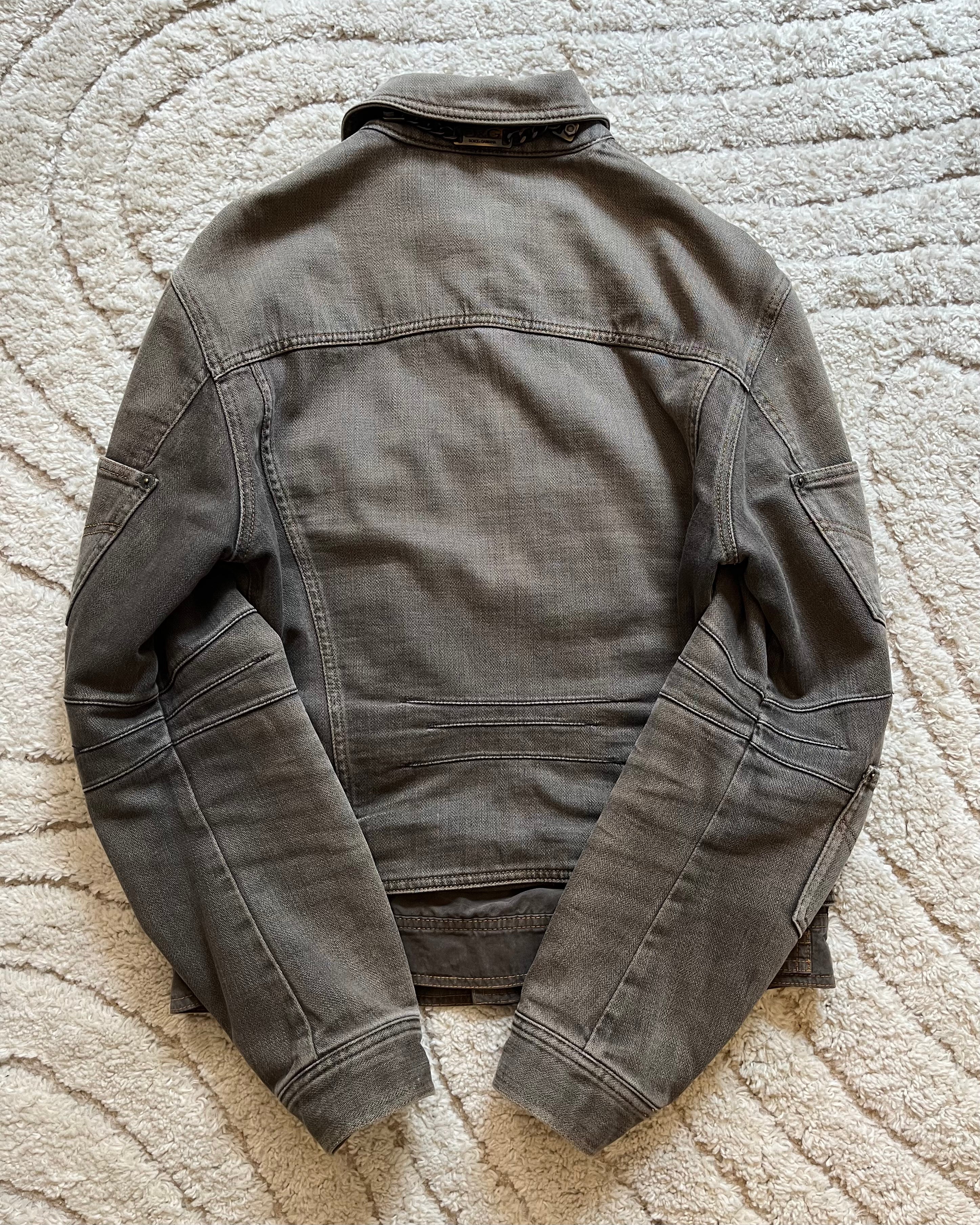 AW03 Dolce & Gabbana Double Waisted multi Pockets Denim Jacket (M)