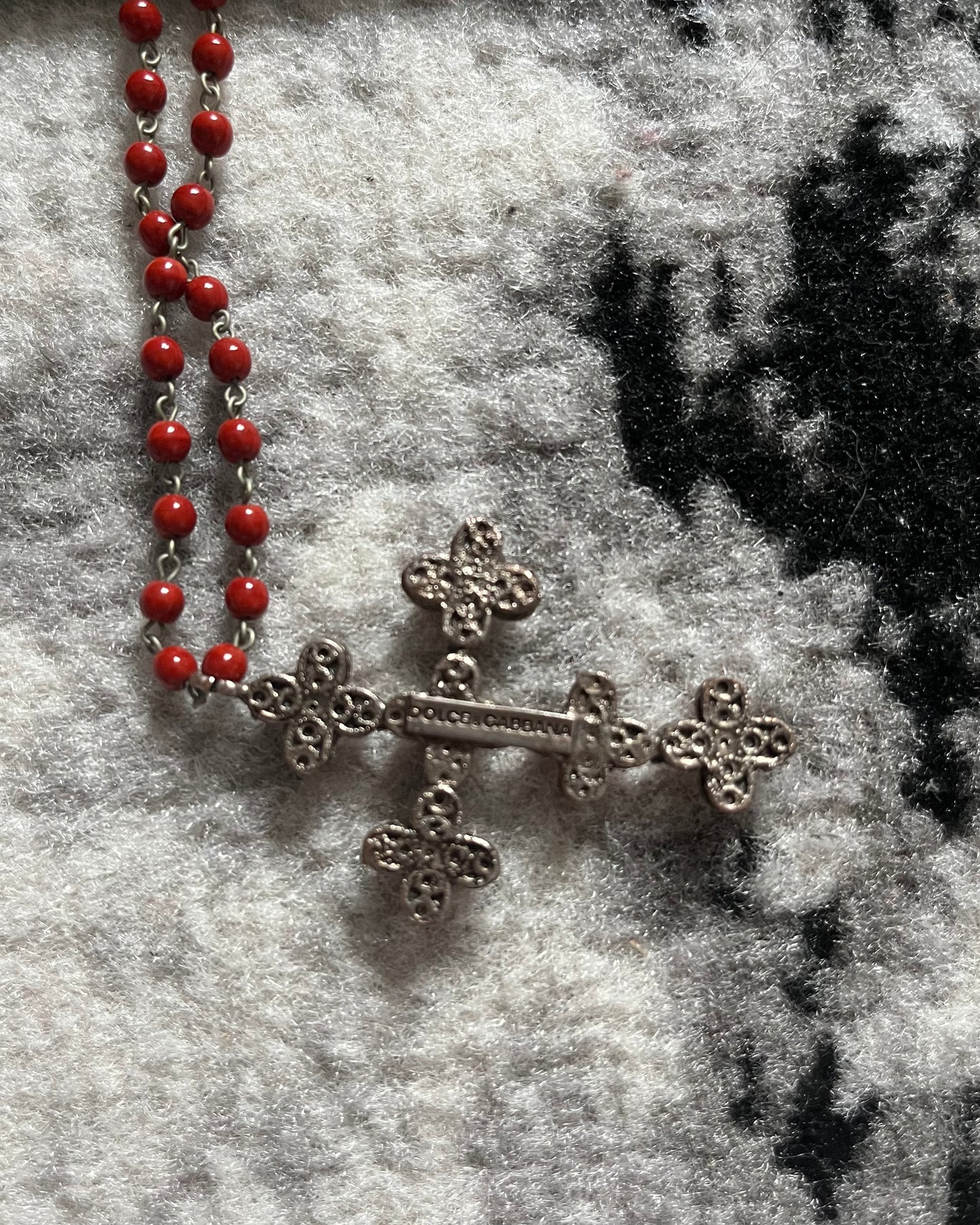90s Dolce & Gabbana Faith Red Necklace