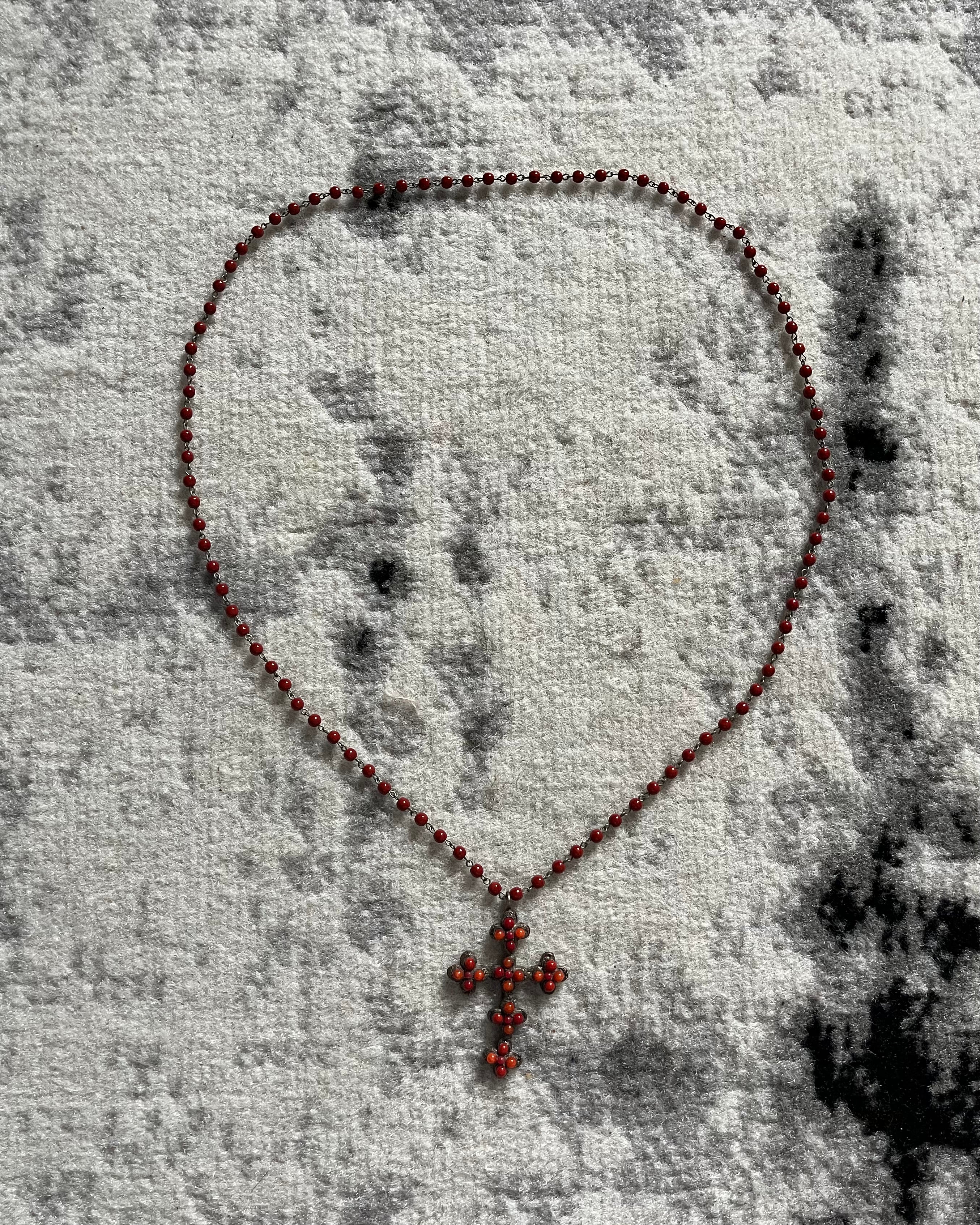 90 年代 Dolce &amp; Gabbana Faith 红色项链