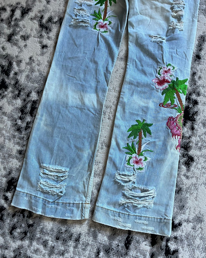 SS06 Dolce & Gabbana Honolulu Embroideries Jeans (XS/S)