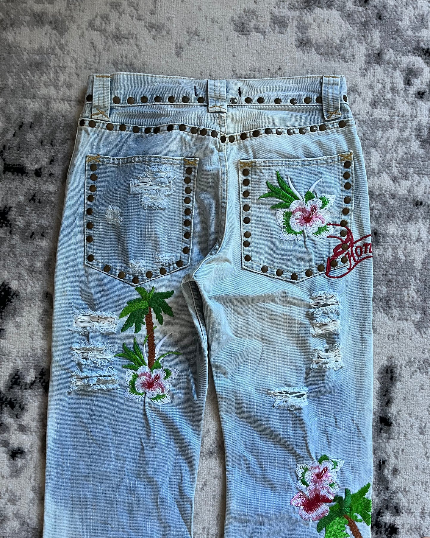 SS06 Dolce & Gabbana Honolulu Embroideries Jeans (XS/S)