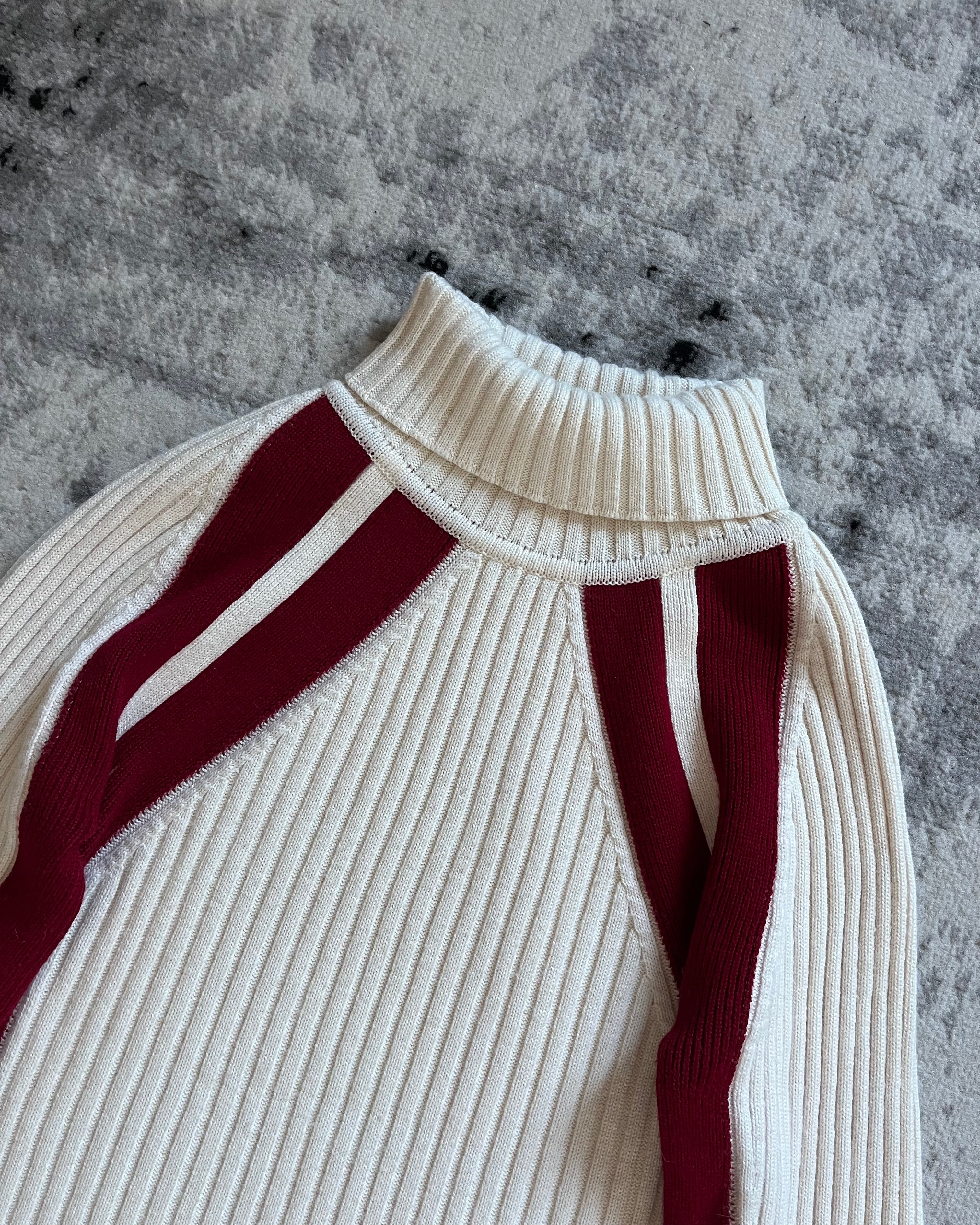 00s ドルチェ＆ガッバーナ ホワイト ロールネック レッド アクセント (S)