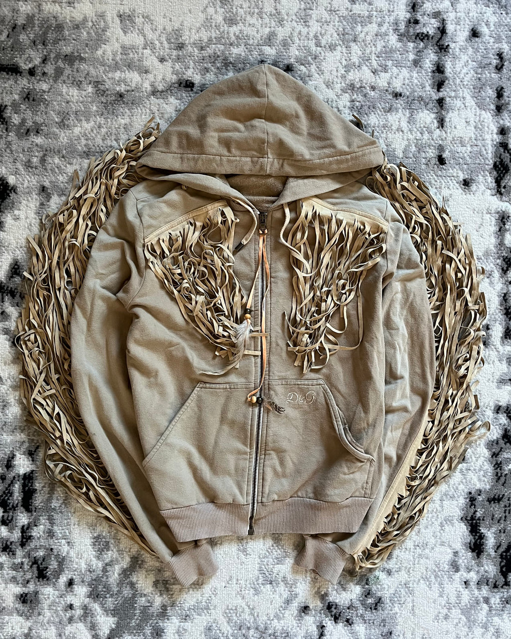 AW2010 Dolce & Gabbana Beige Fringe Sweater (XS)